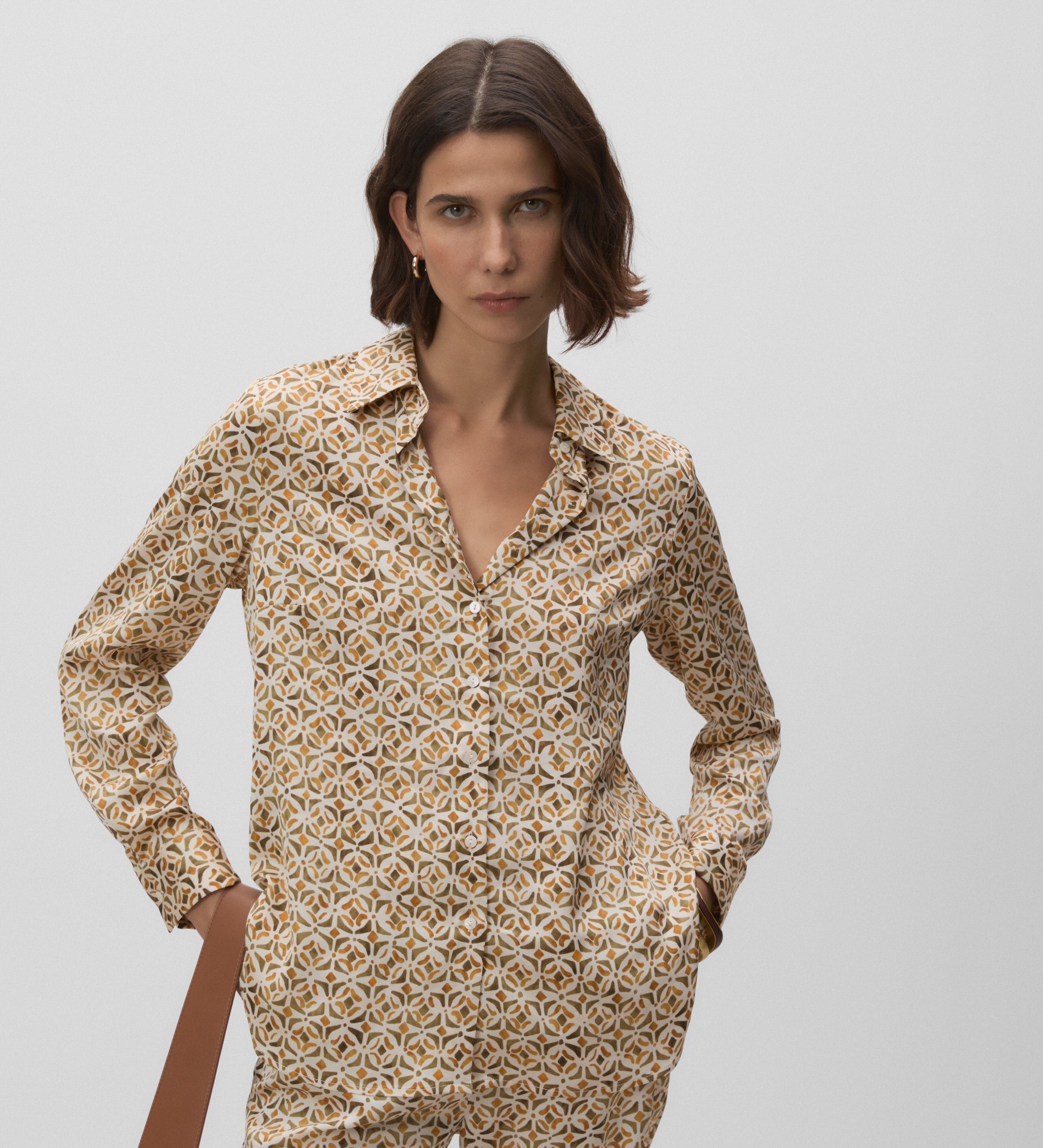 Printed straight shirt