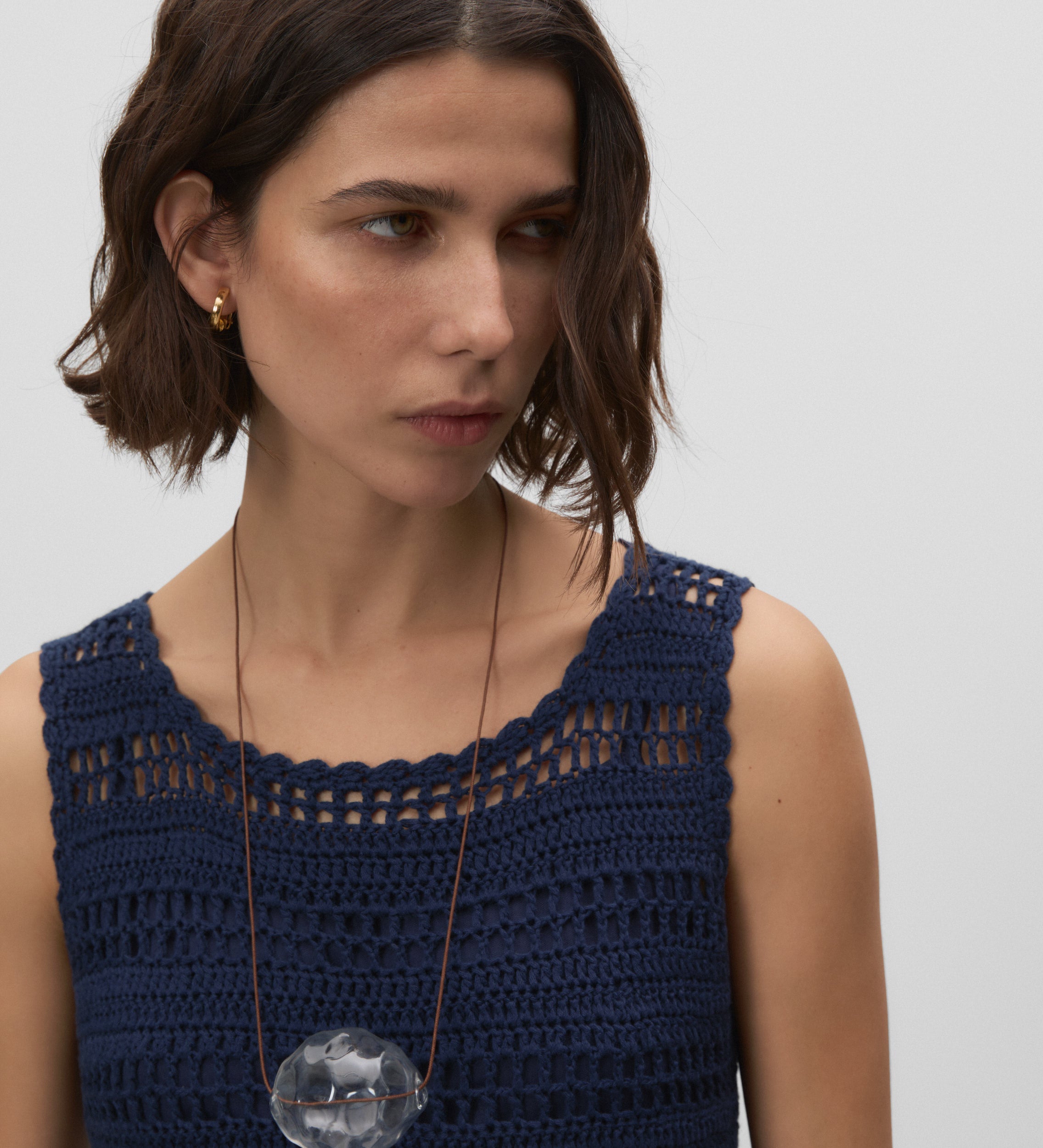 Robe en tricot à franges