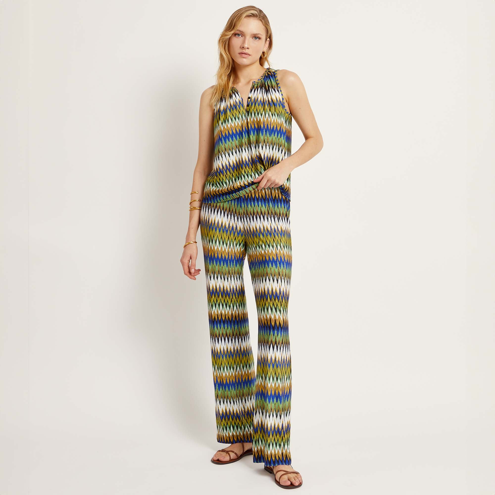 Pantalon stretch imprimé