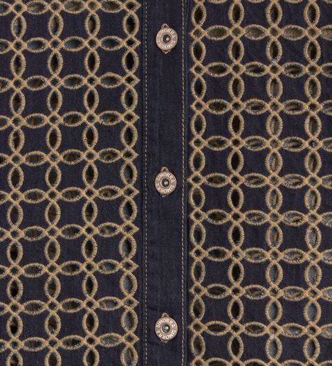 Veste contrastée avec broderie anglaise