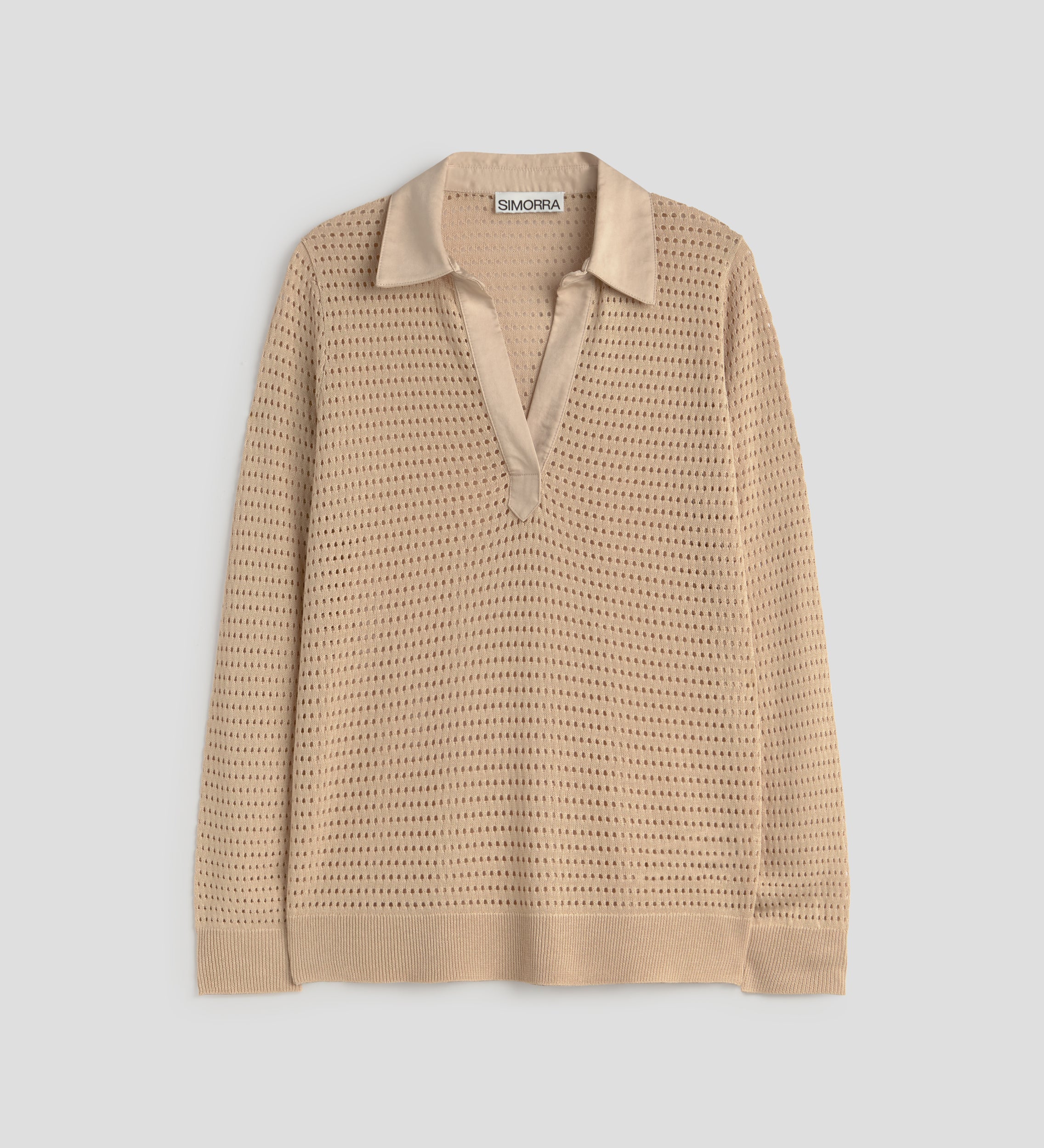 Openwork polo-style jersey