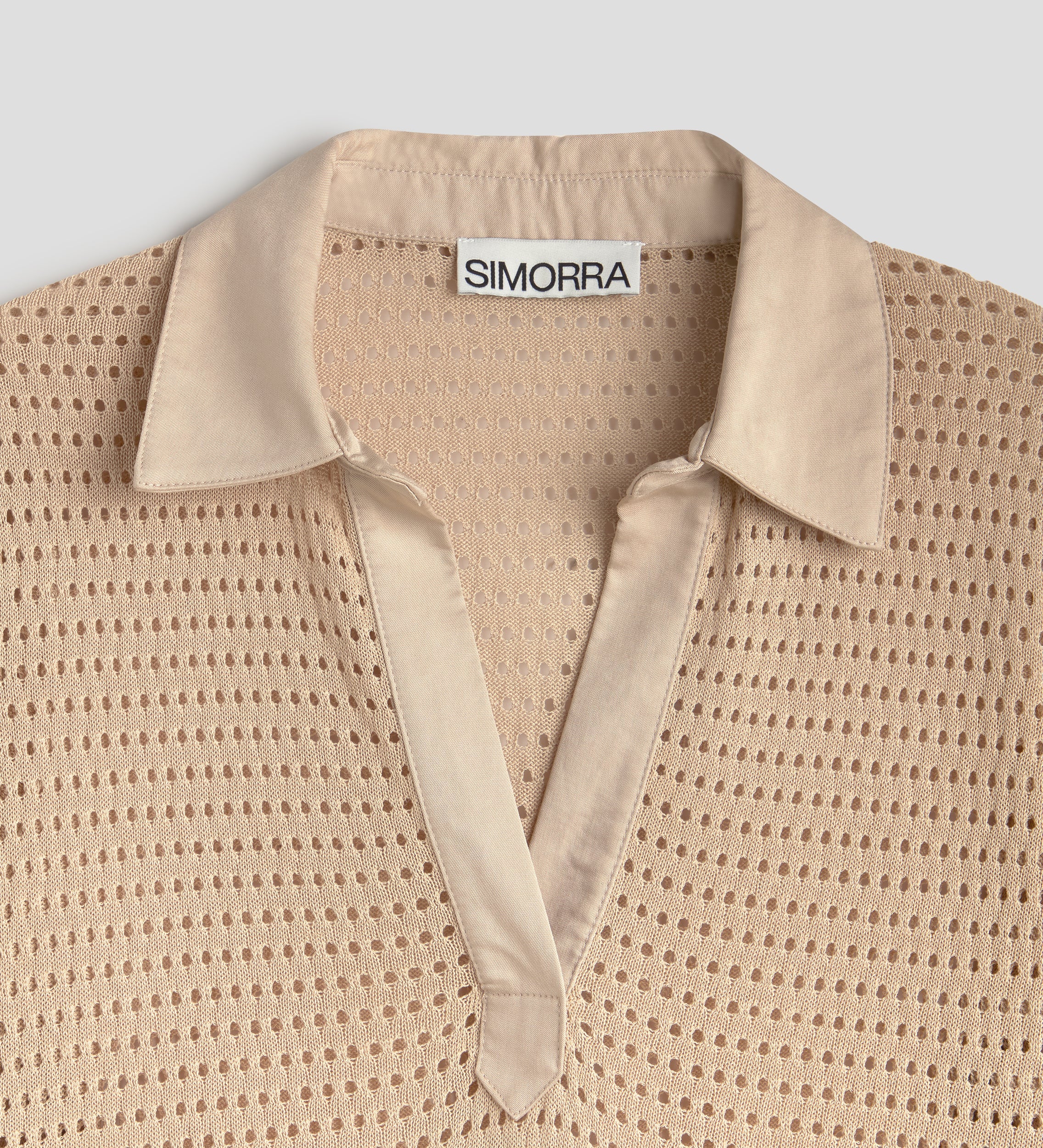 Openwork polo-style jersey