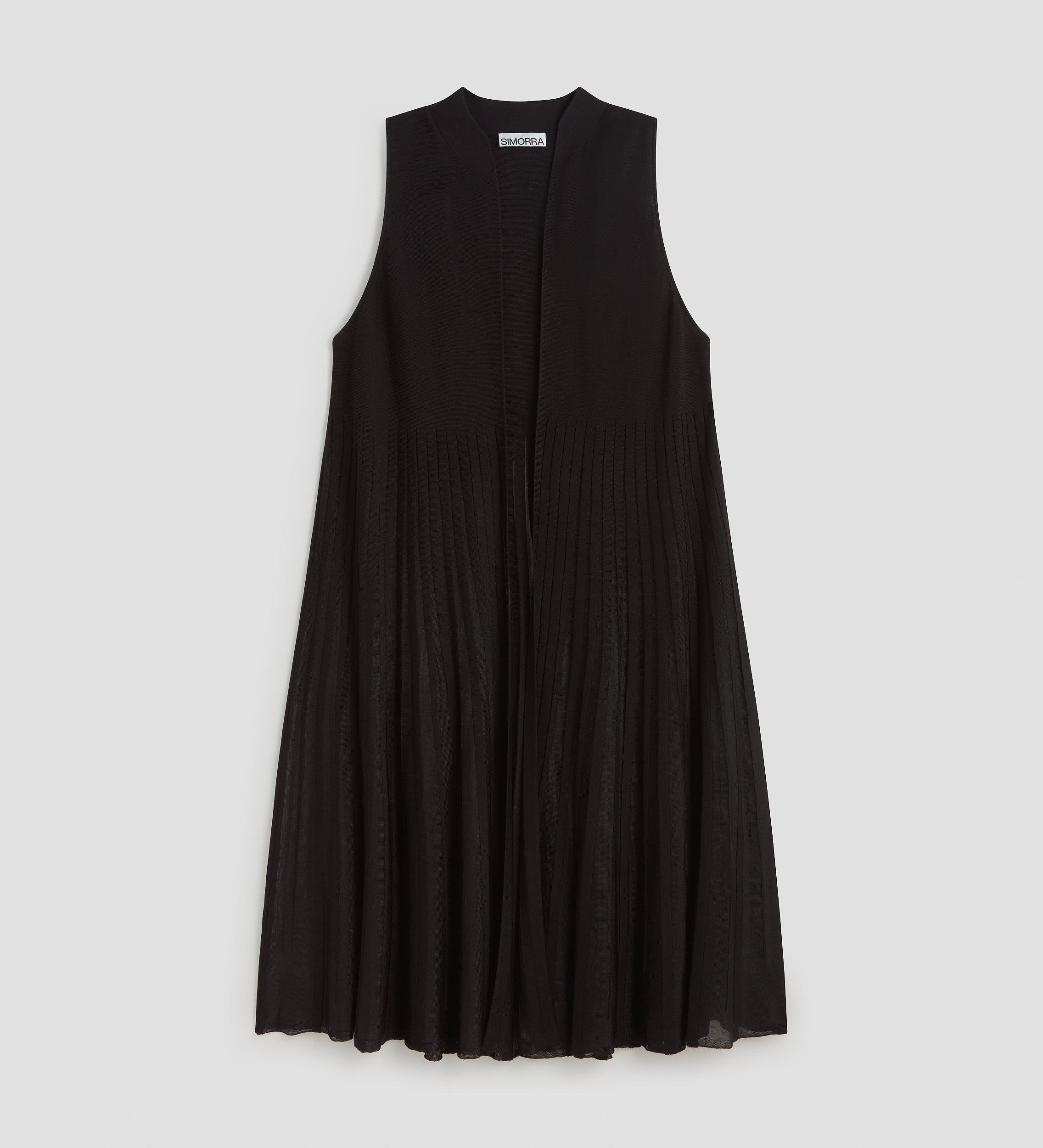 Gilet long en tricot plissé