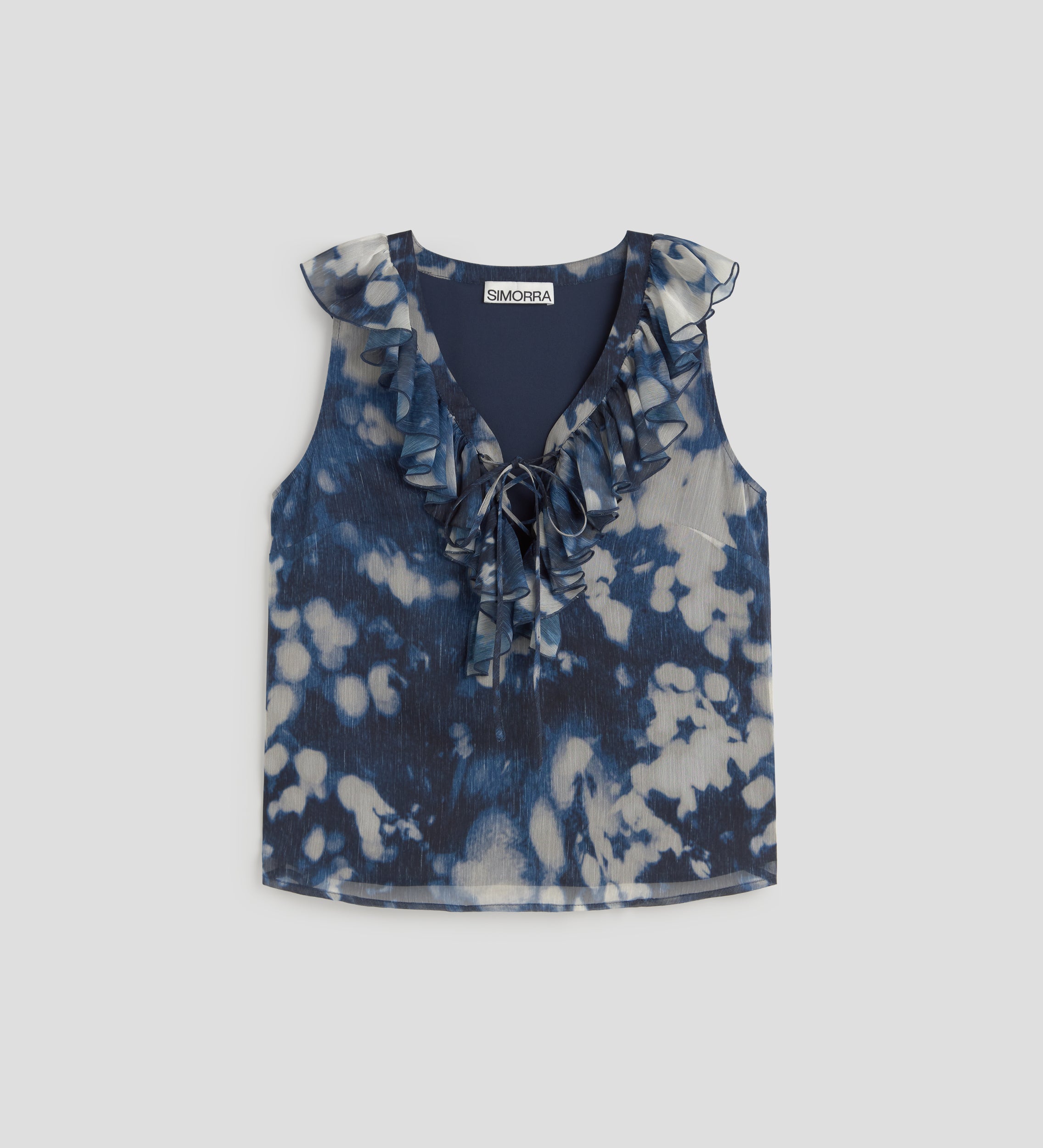 Printed sleeveless blouse