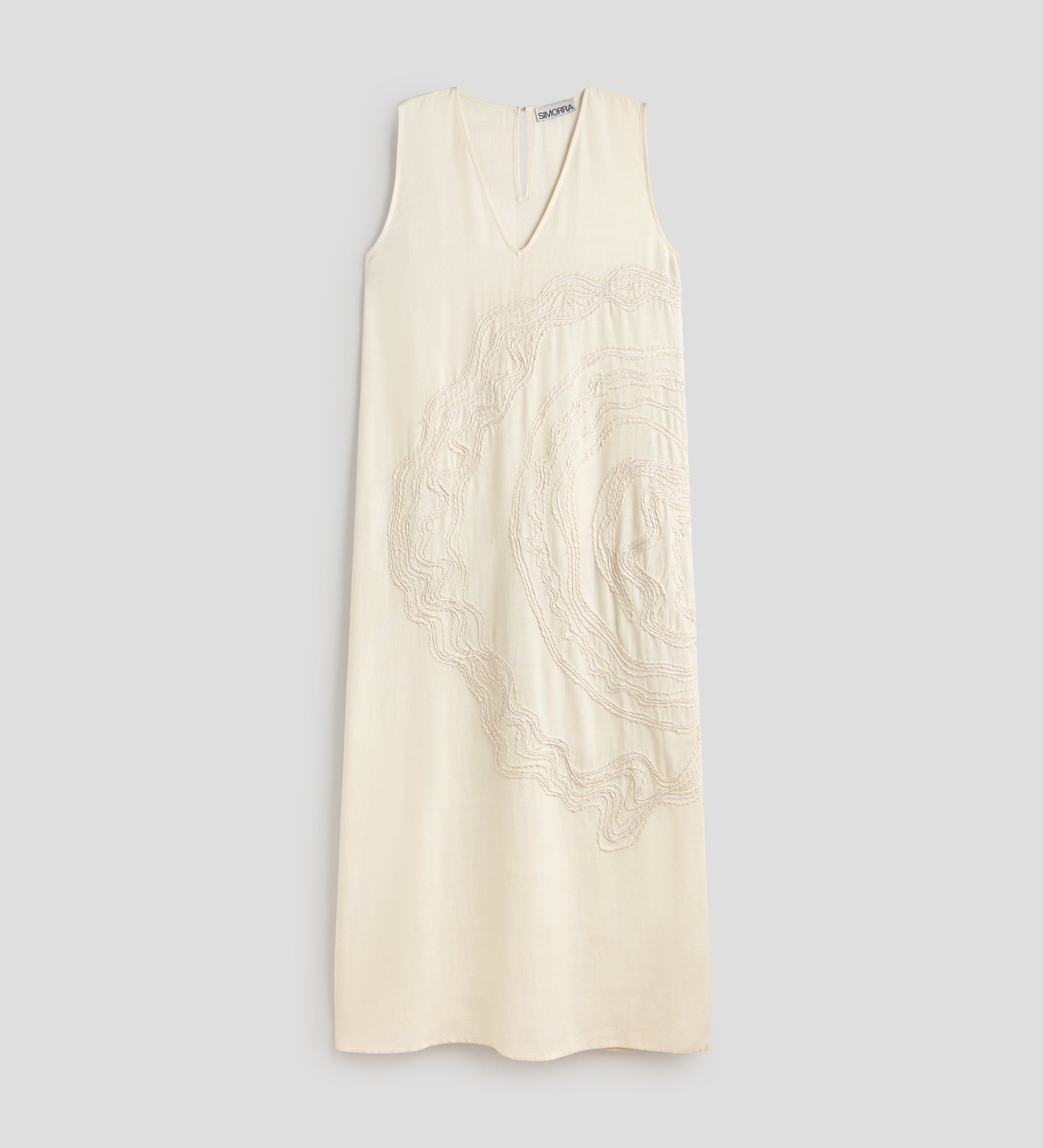 Robe brodée à col en V