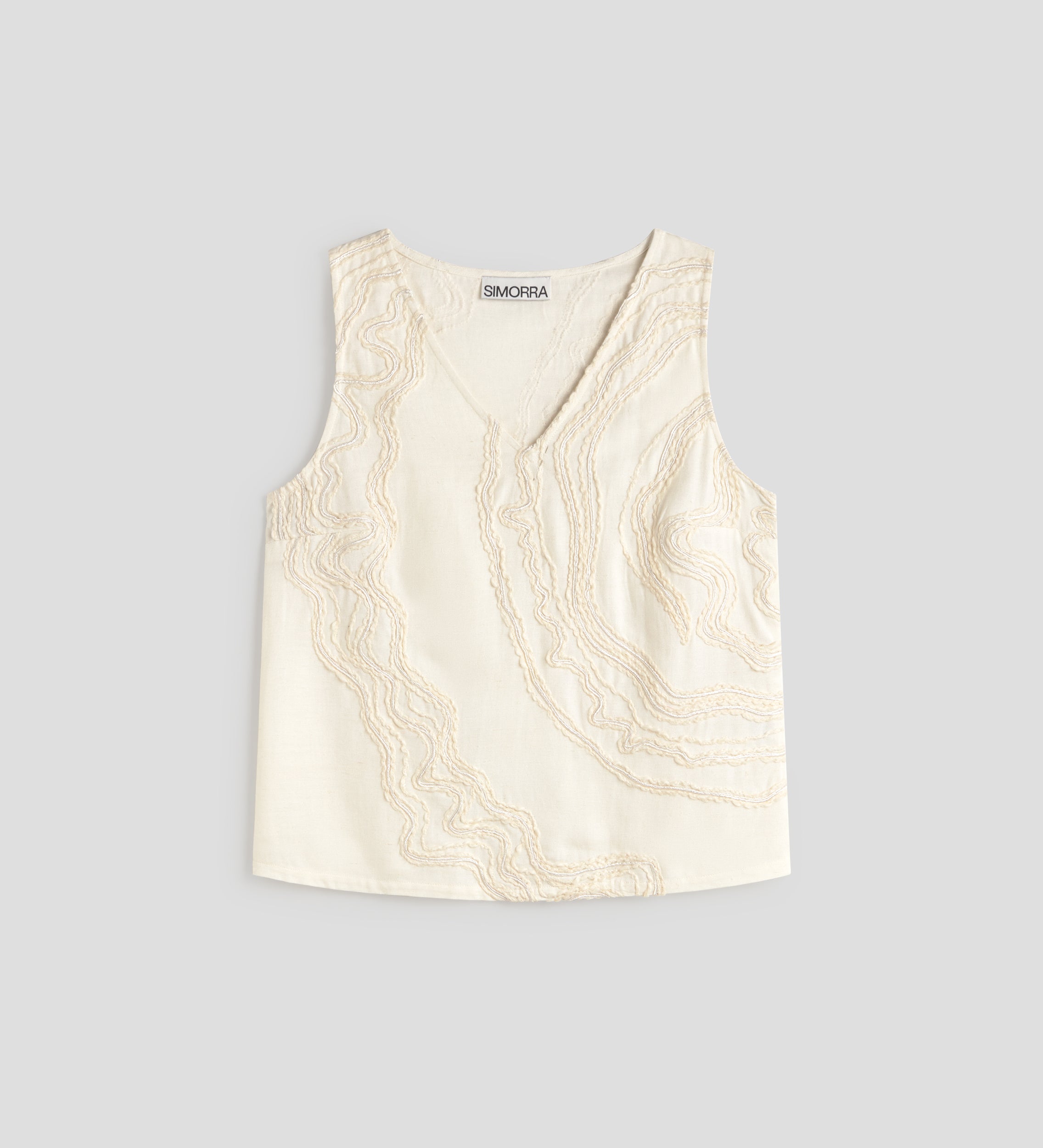 Embroidered sleeveless top