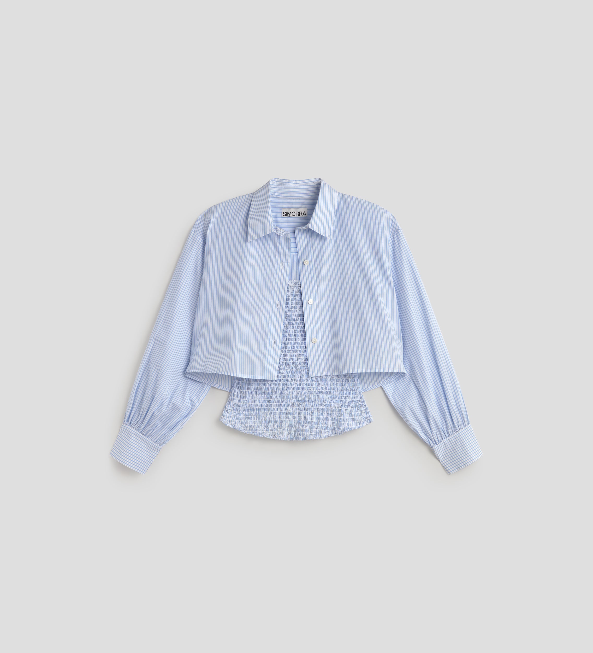 Chemise courte à rayures