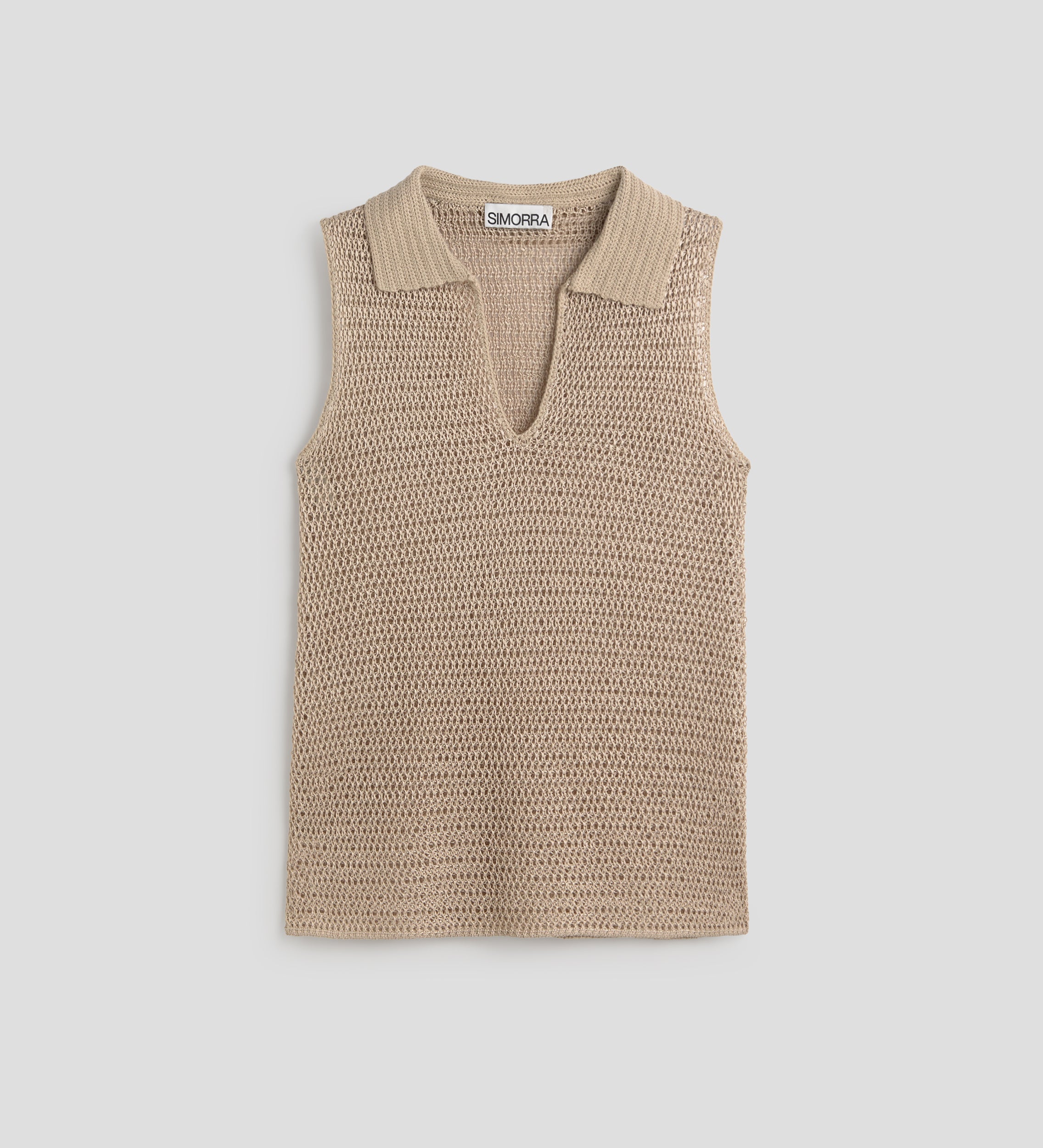 Polo neck knit top