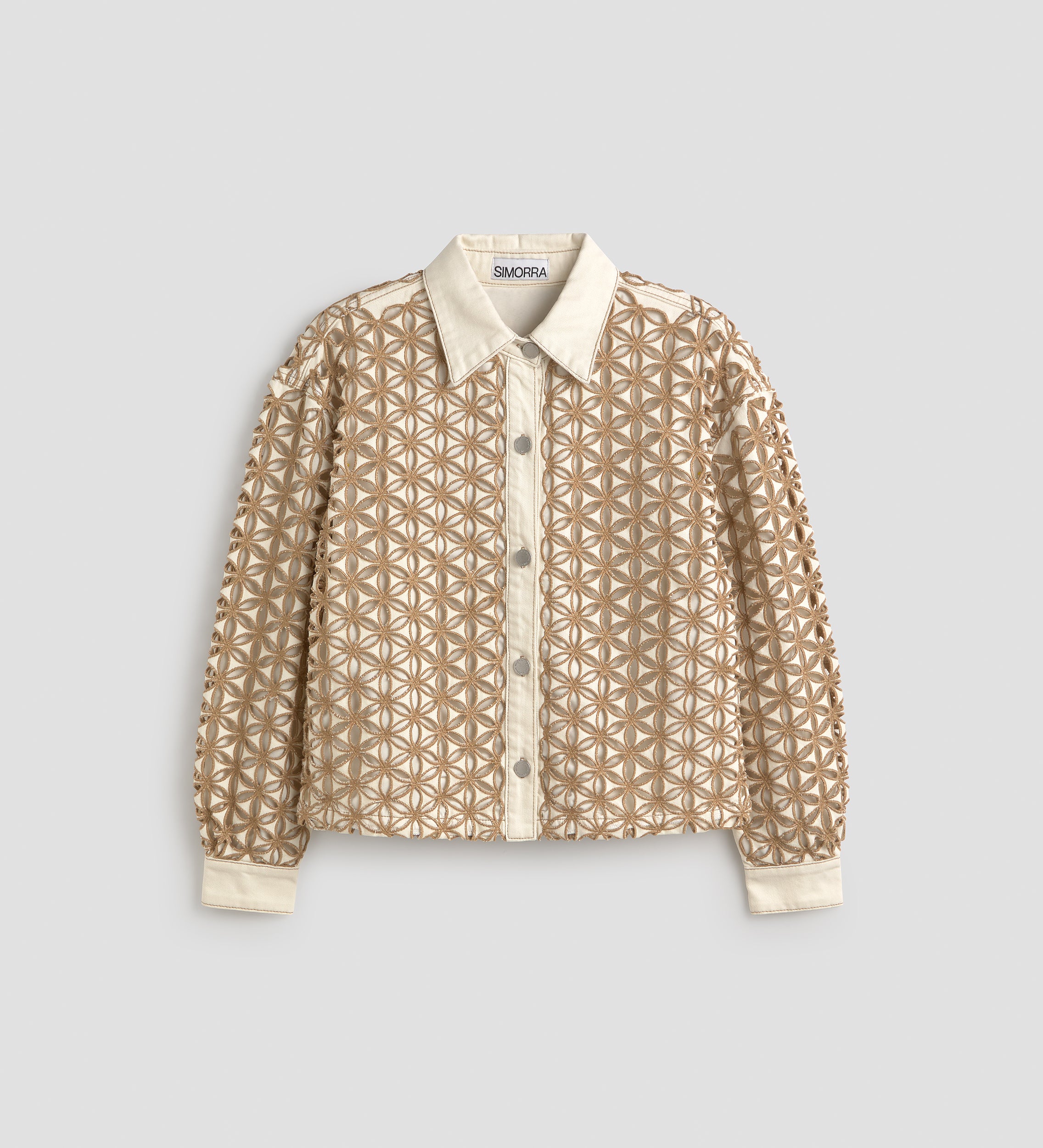 Chaqueta tejana bordado inglés