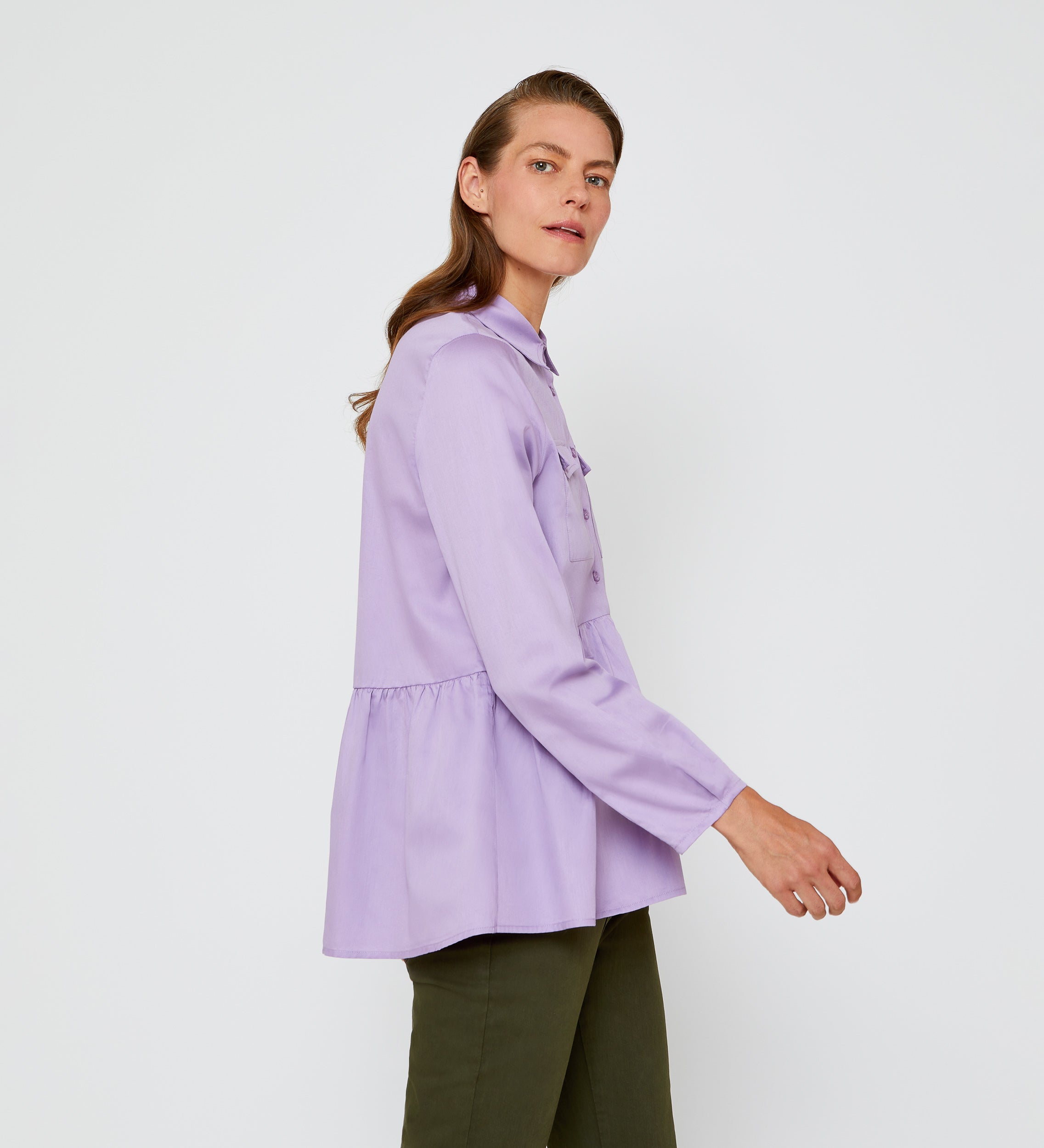 Blouse en coton froncé