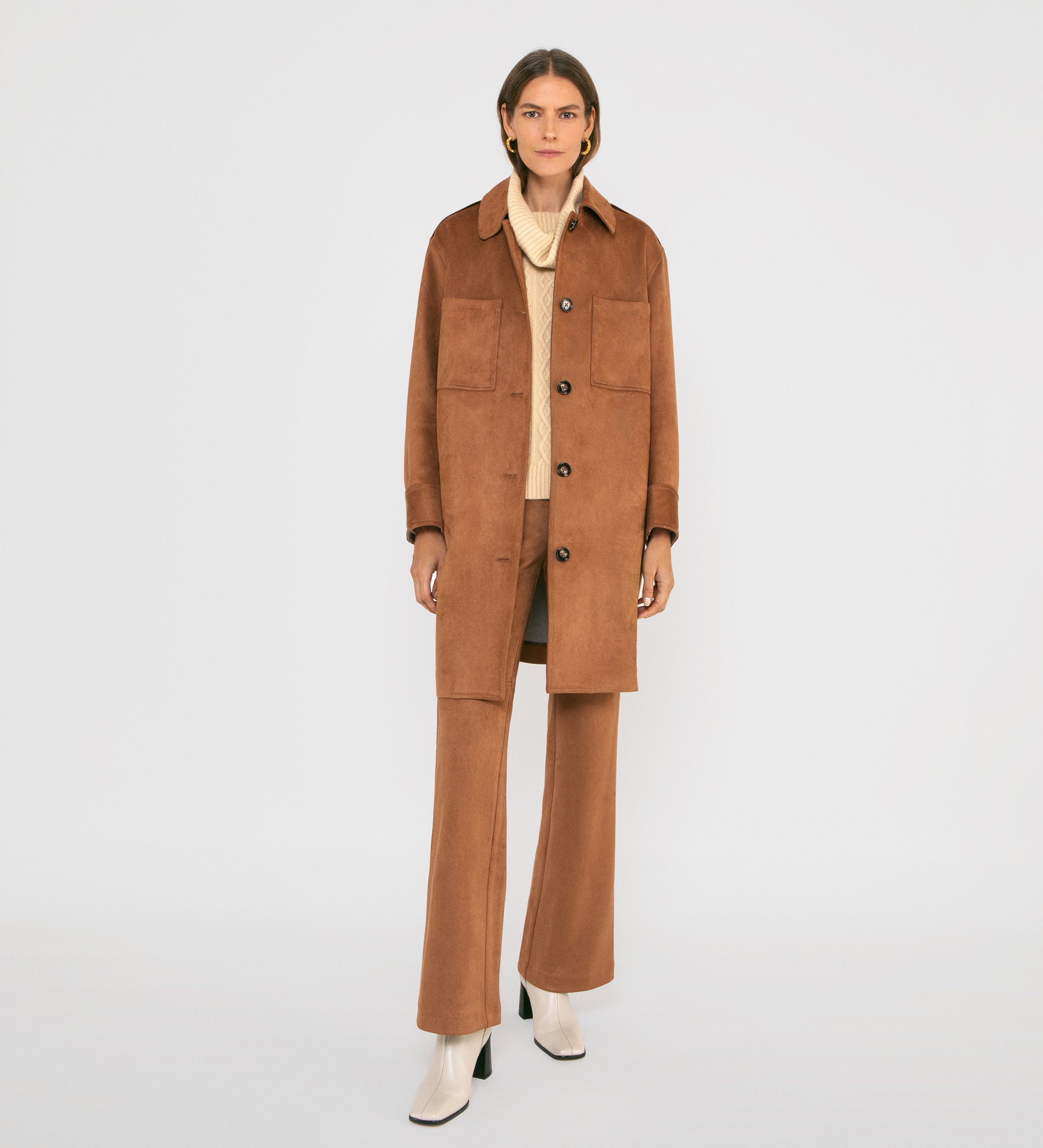 Manteau en daim oversize
