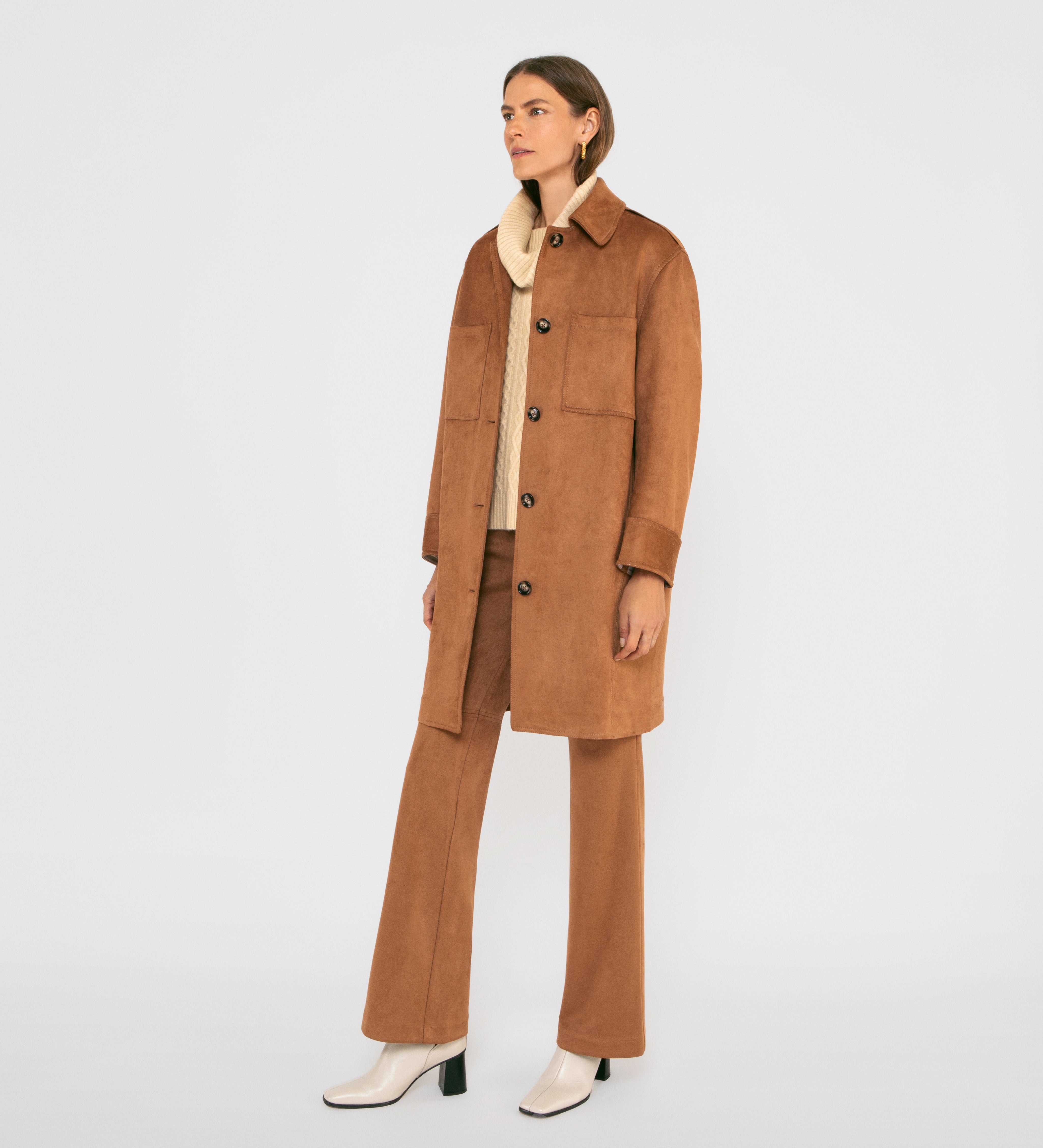 Manteau en daim oversize