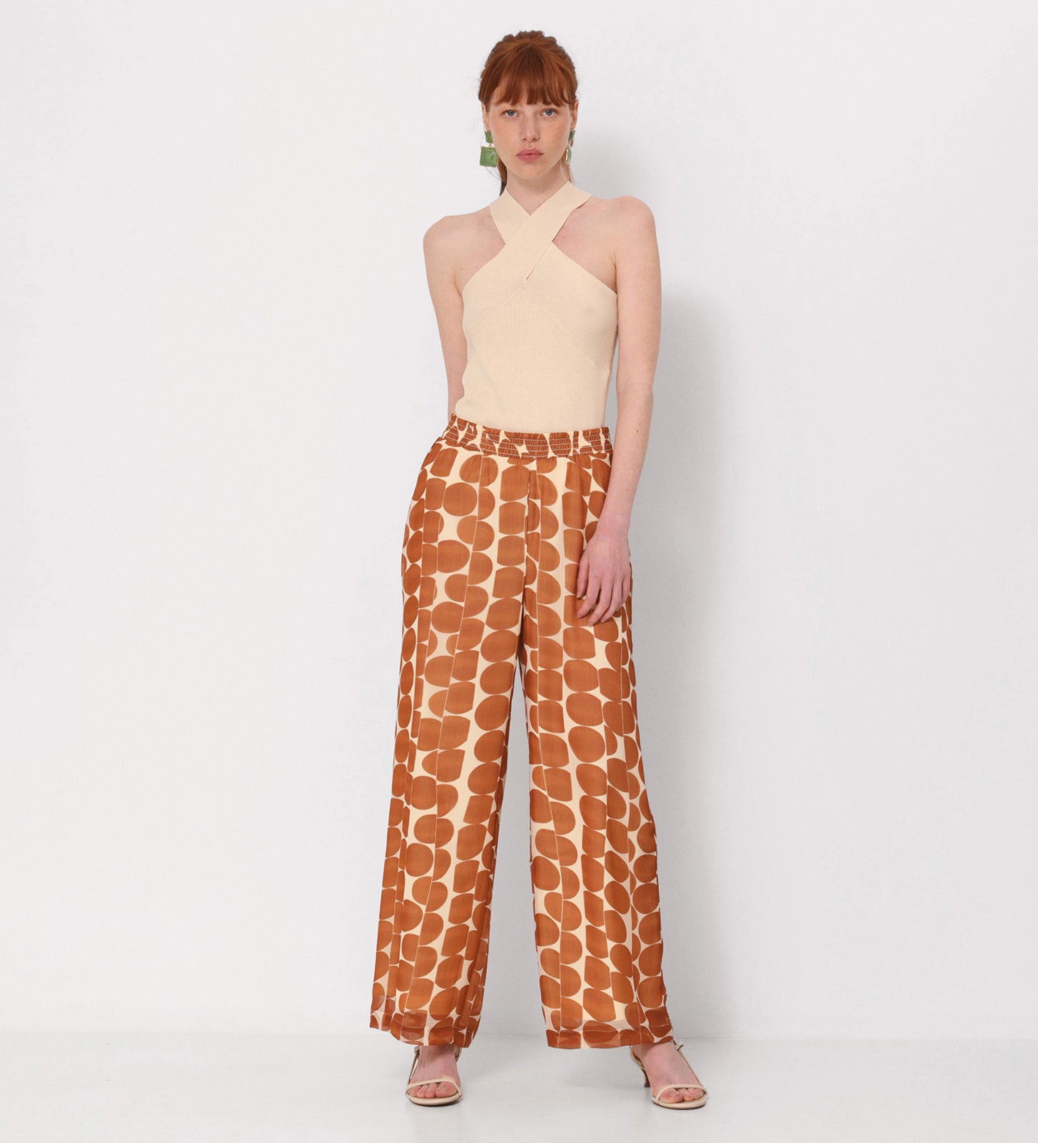 Pantalón ancho estampado