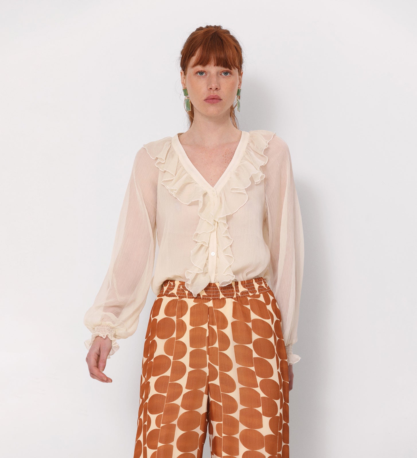 Pantalón ancho estampado