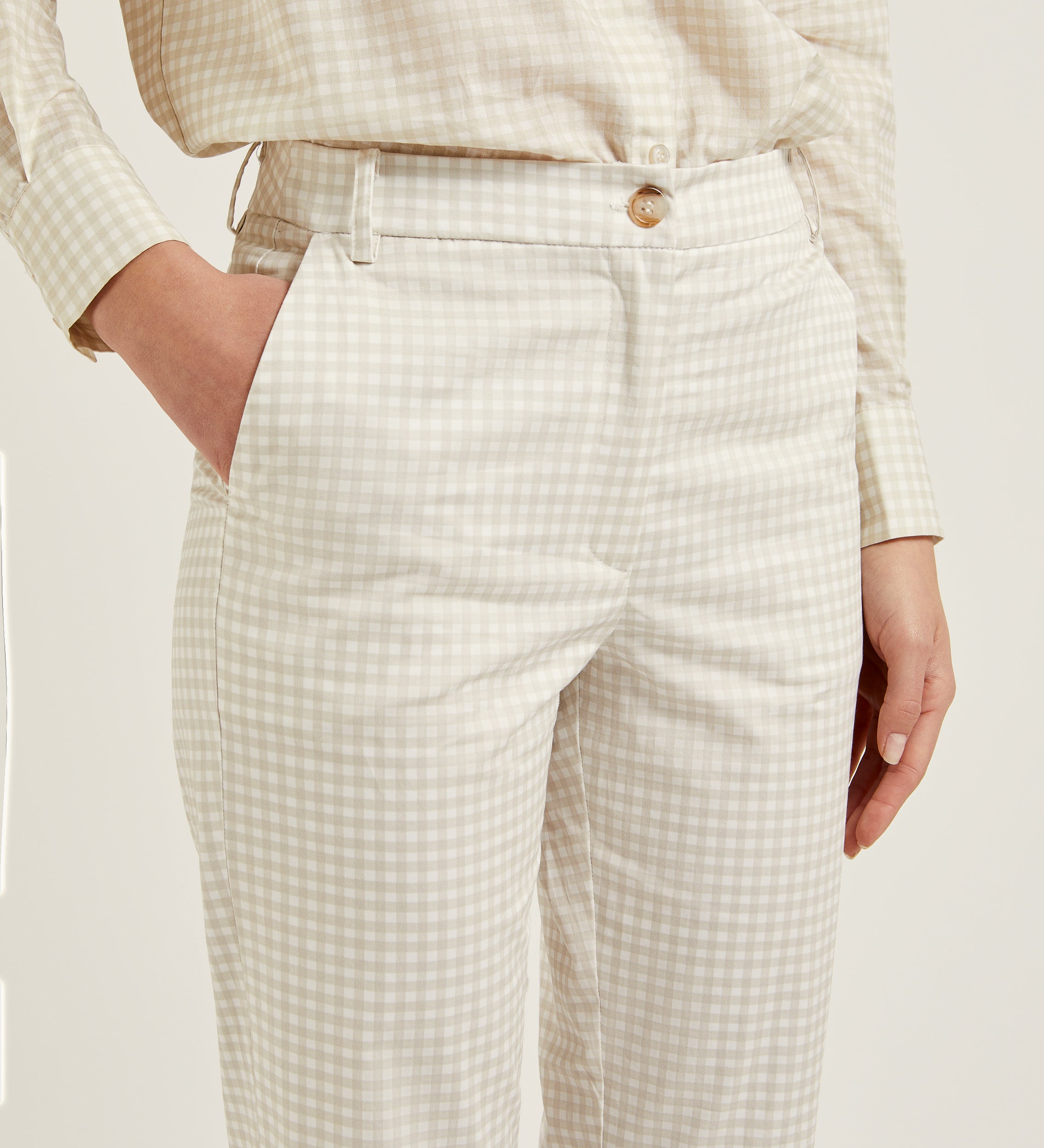 Printed straight trousers