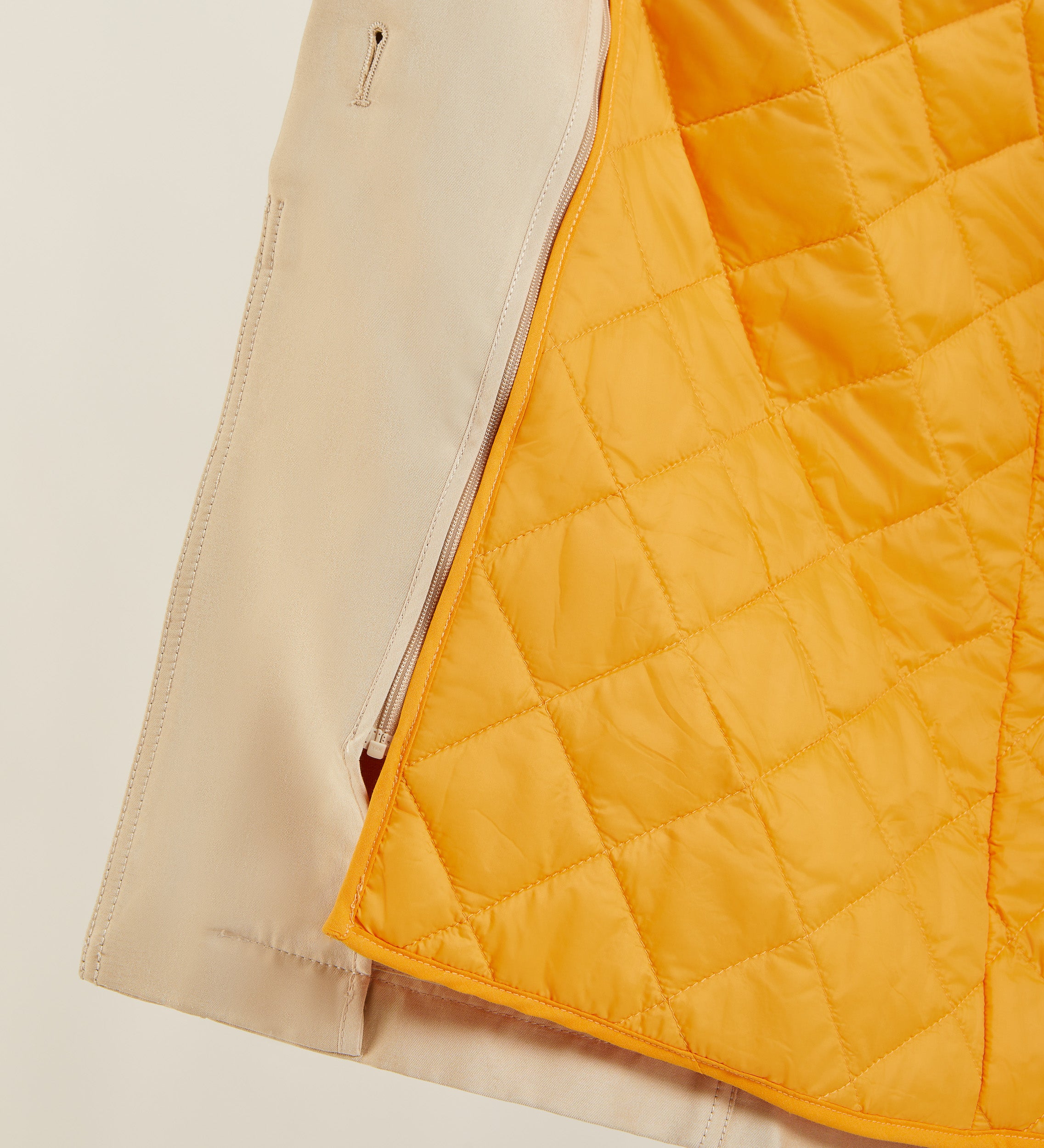 Trench coat with contrast lining