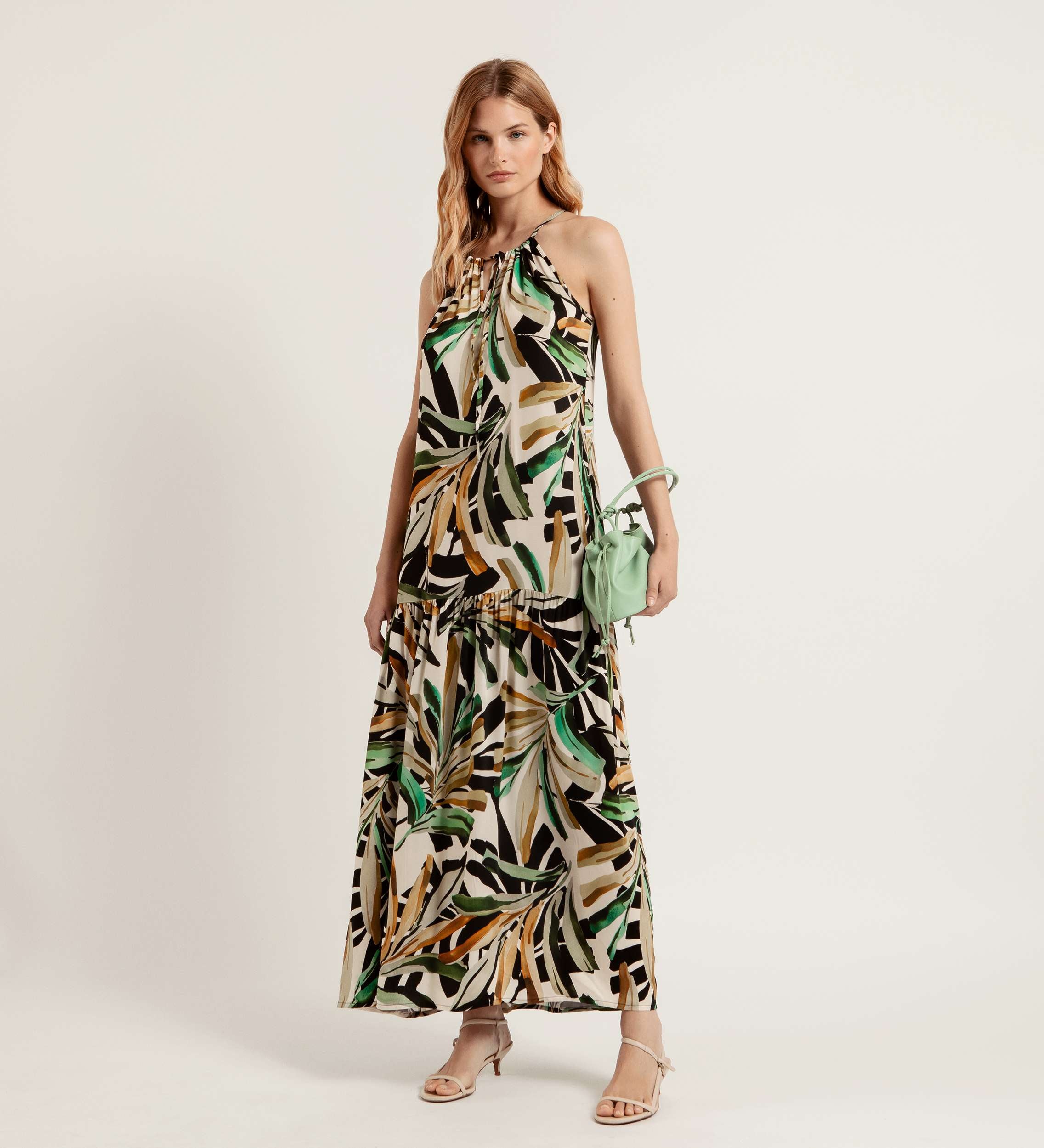 Vestido halter estampado