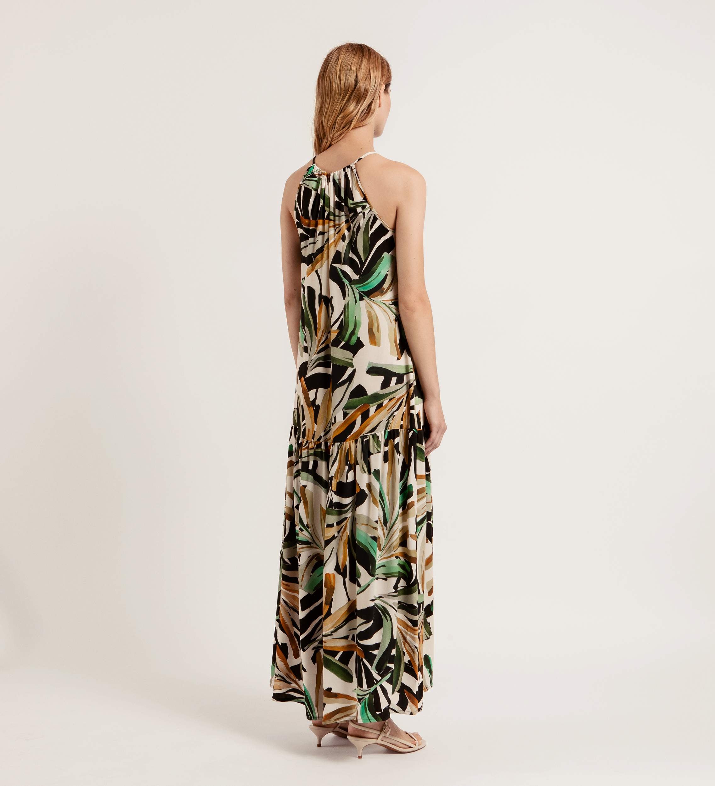 Vestido halter estampado
