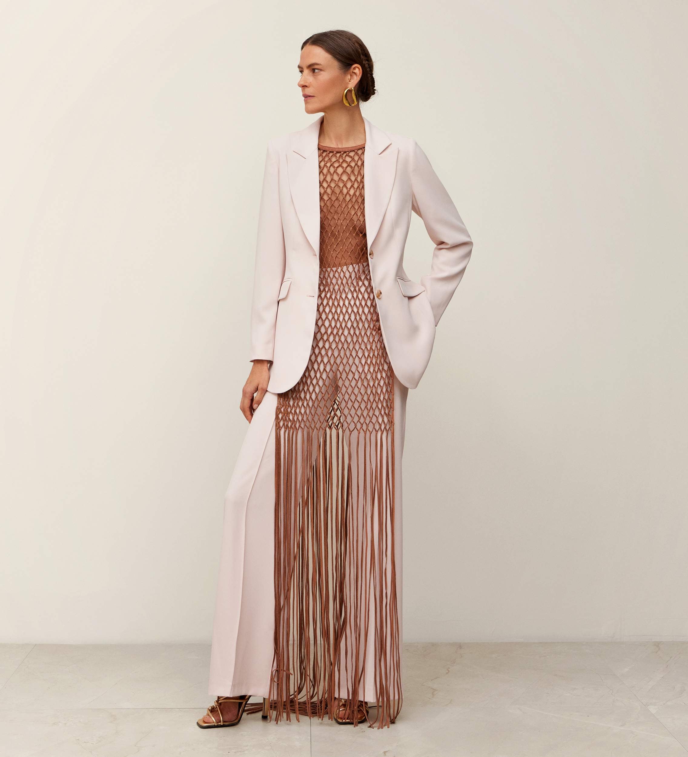 Blazer ajusté en crêpe
