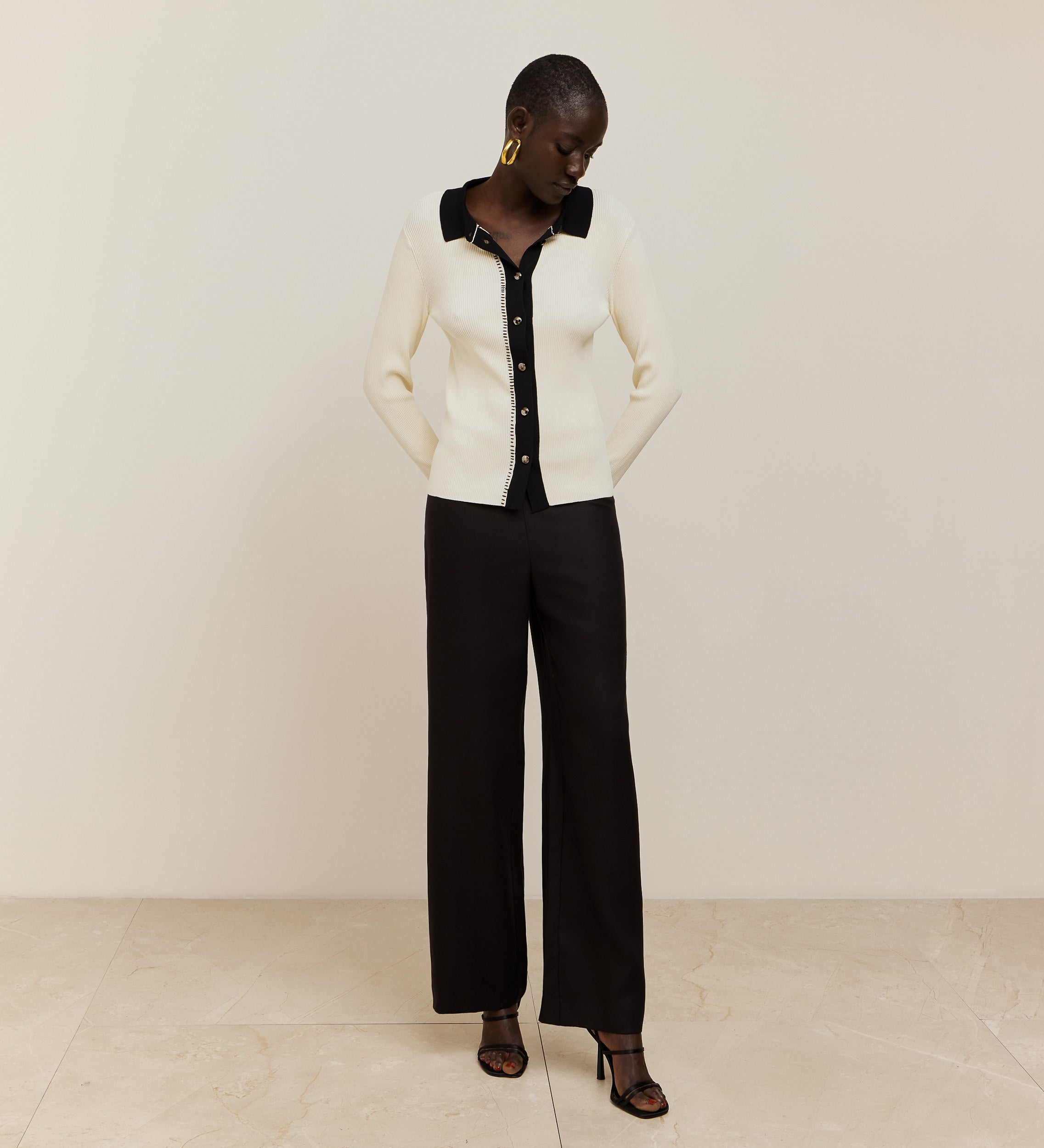 Cardigan tricot contrastes