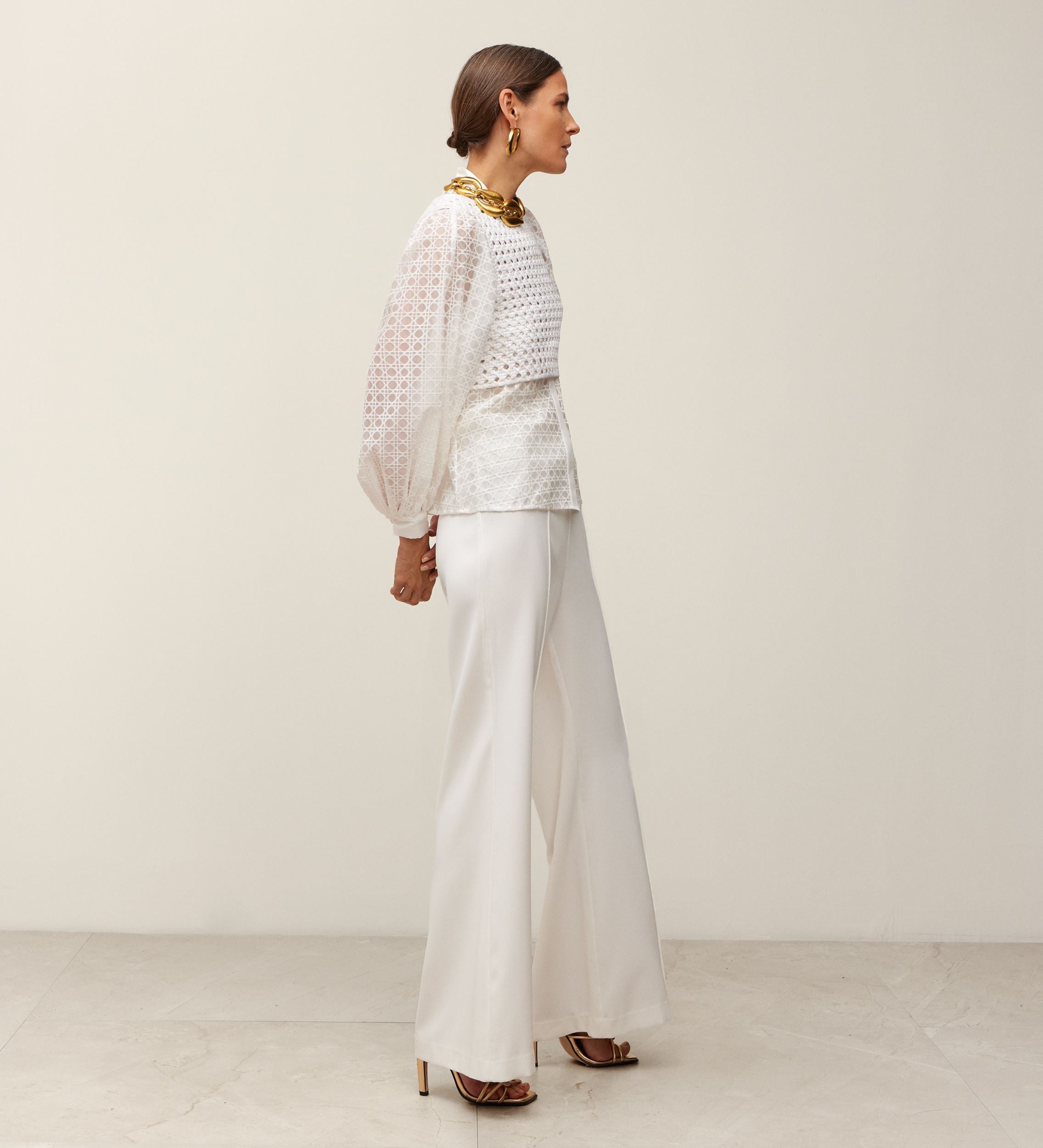 Haut en shantung tressé