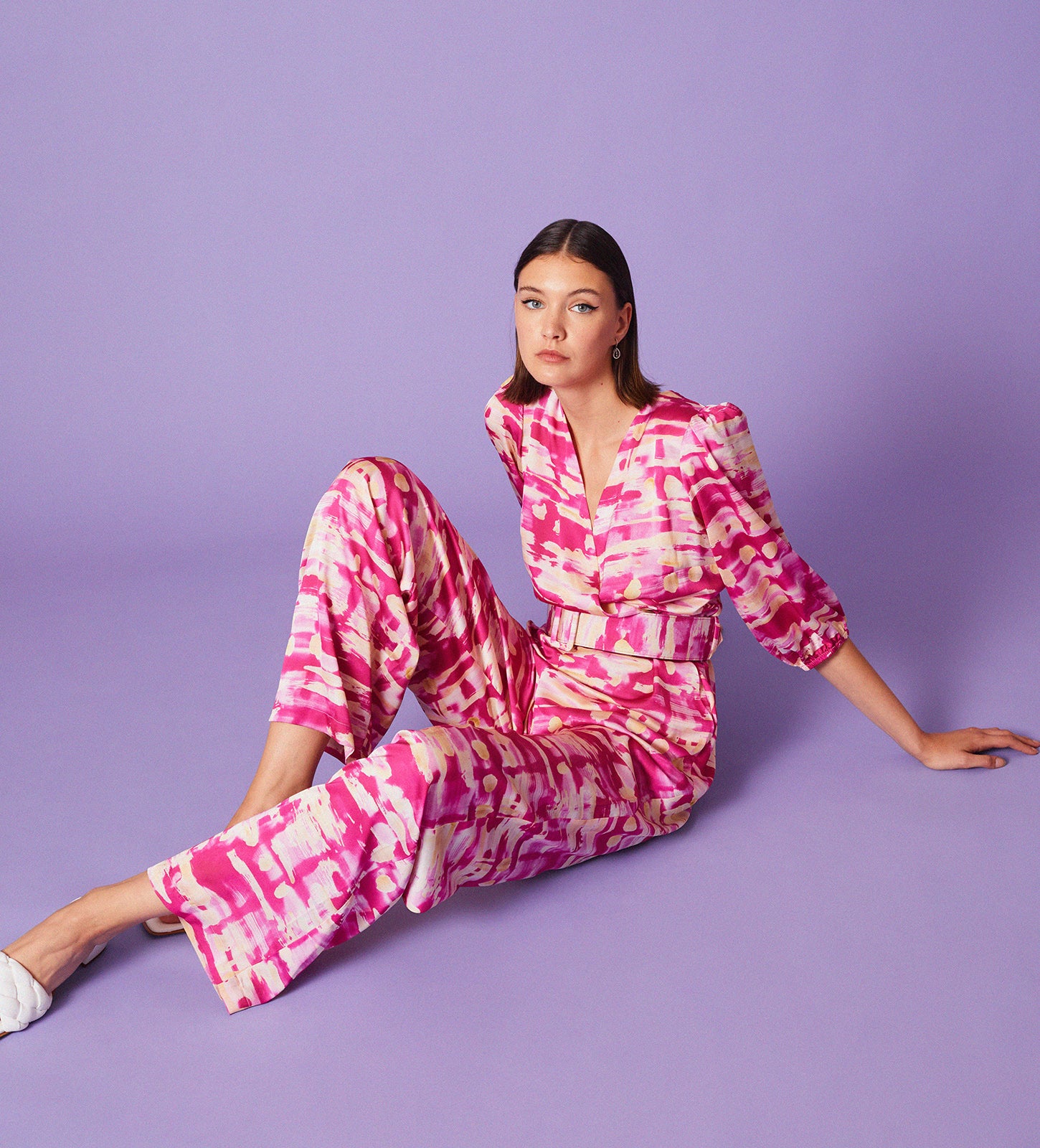 Crepe sleeve jumpsuit