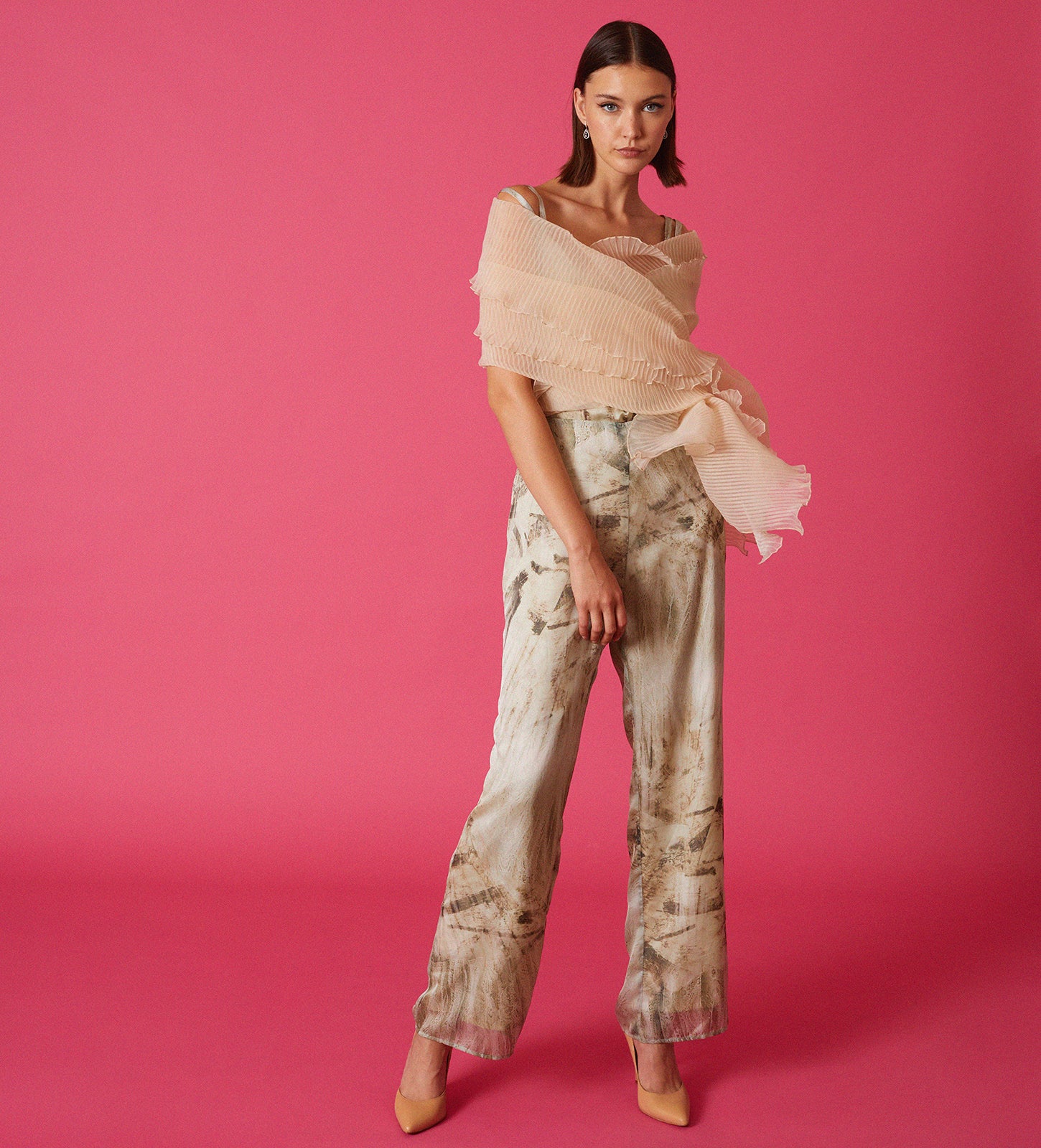 Pantalon large imprimé