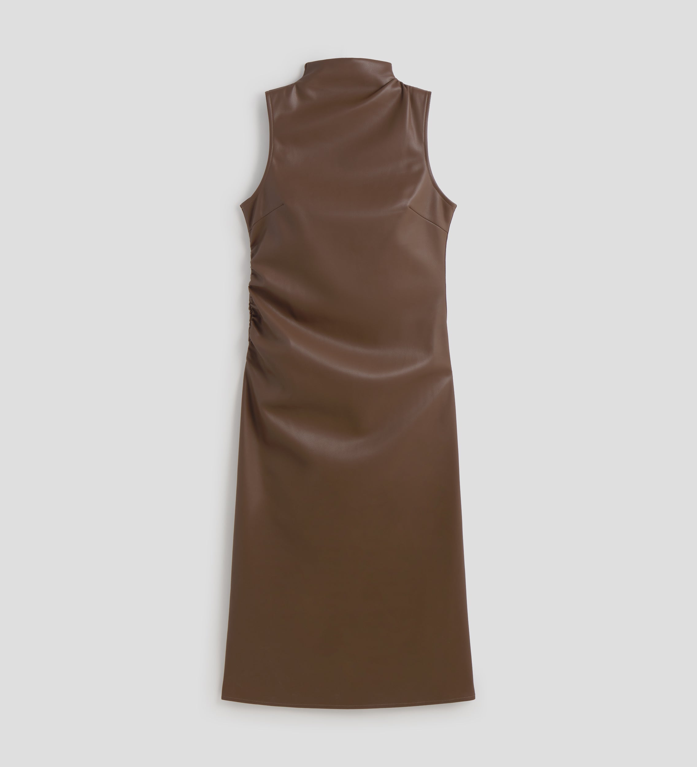 Vestido drapeado efecto piel
