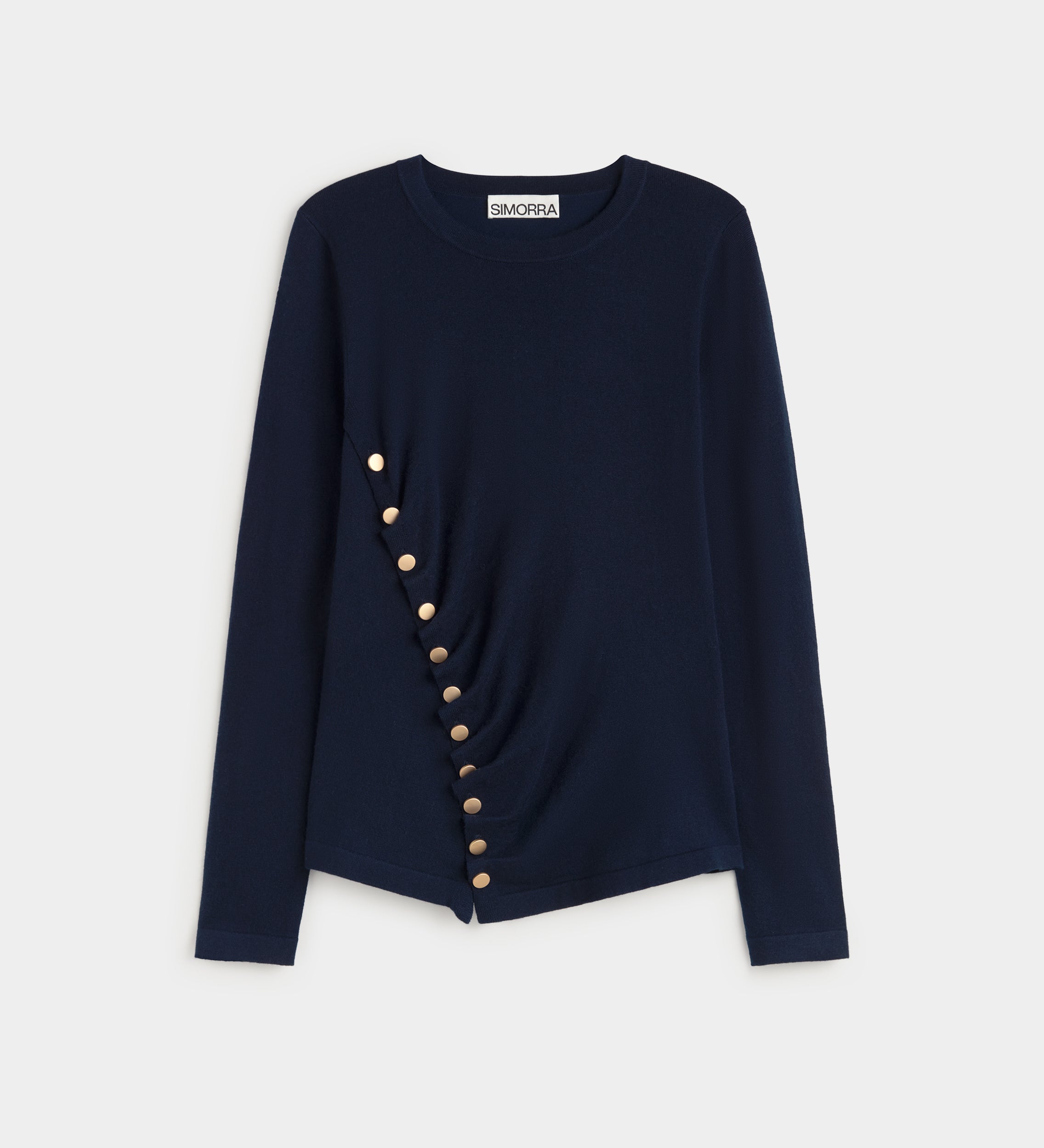 Pull drapé à boutons