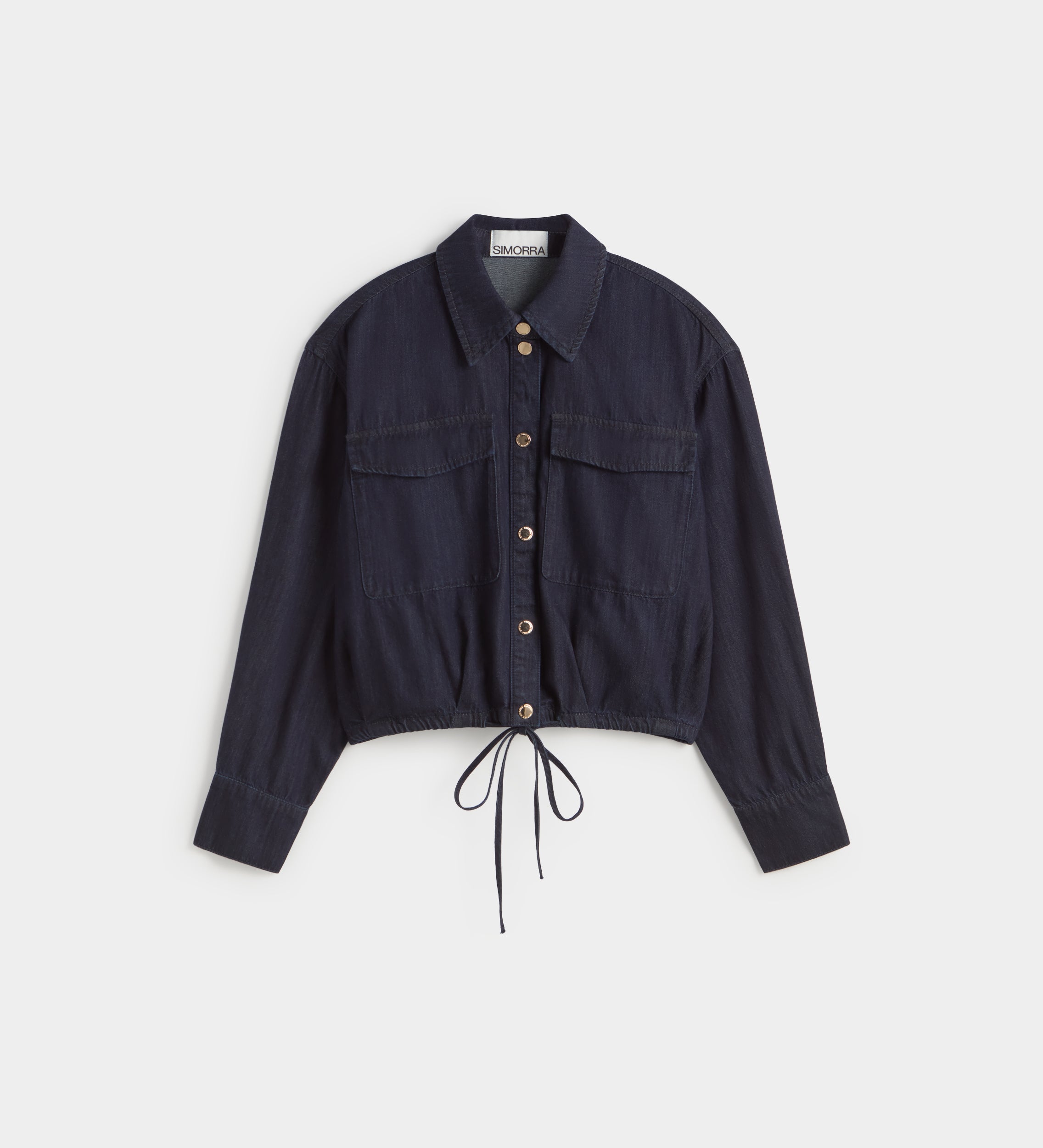 Blouse crop effet denim