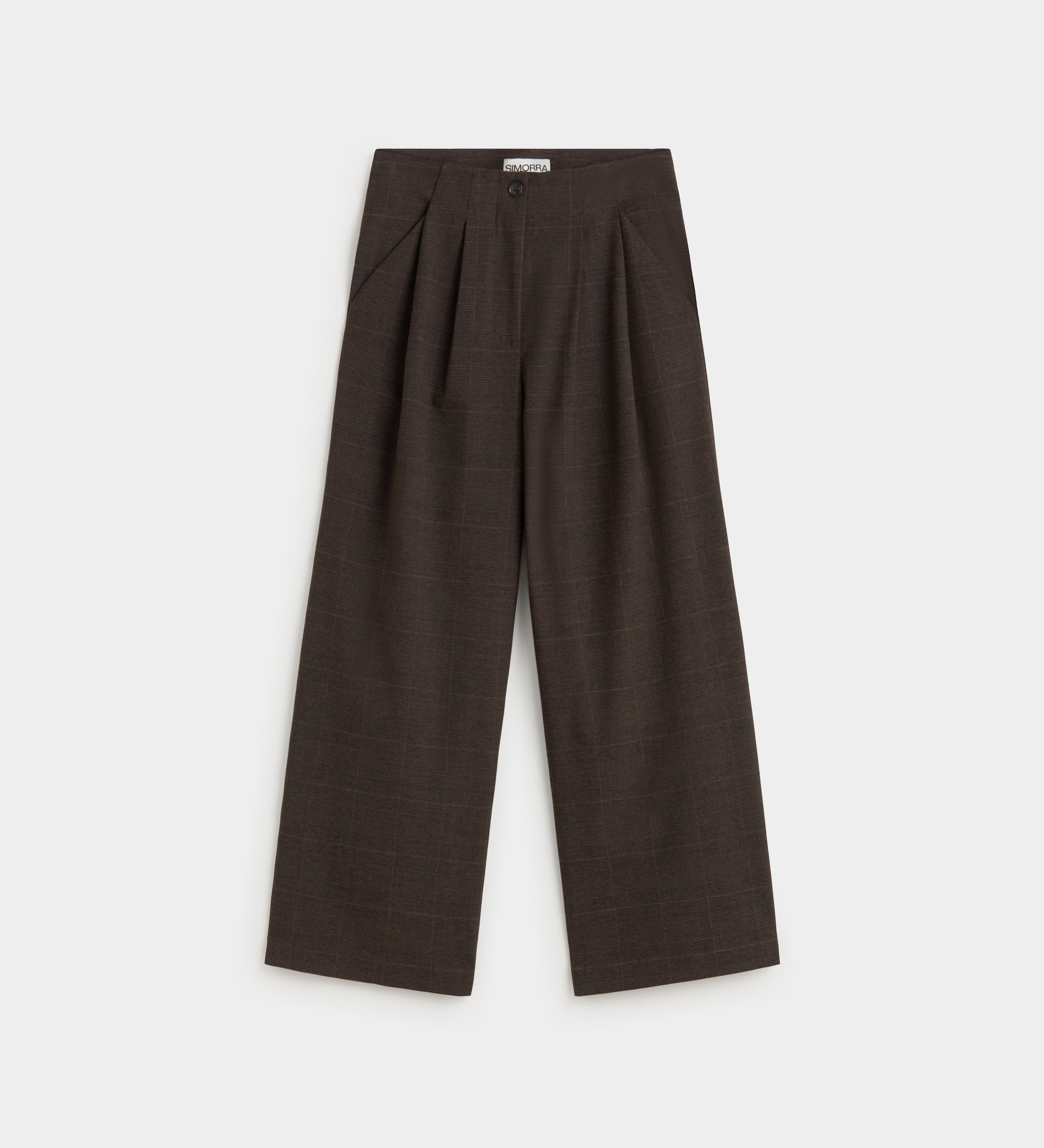 Pantalon à pinces imprimé à carreaux