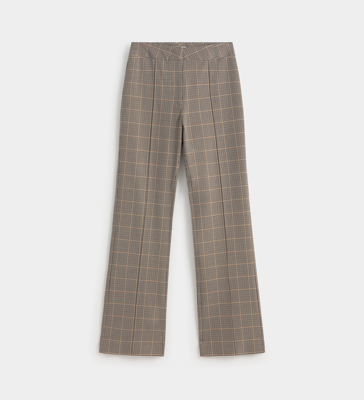 Pantalon droit imprimé à carreaux