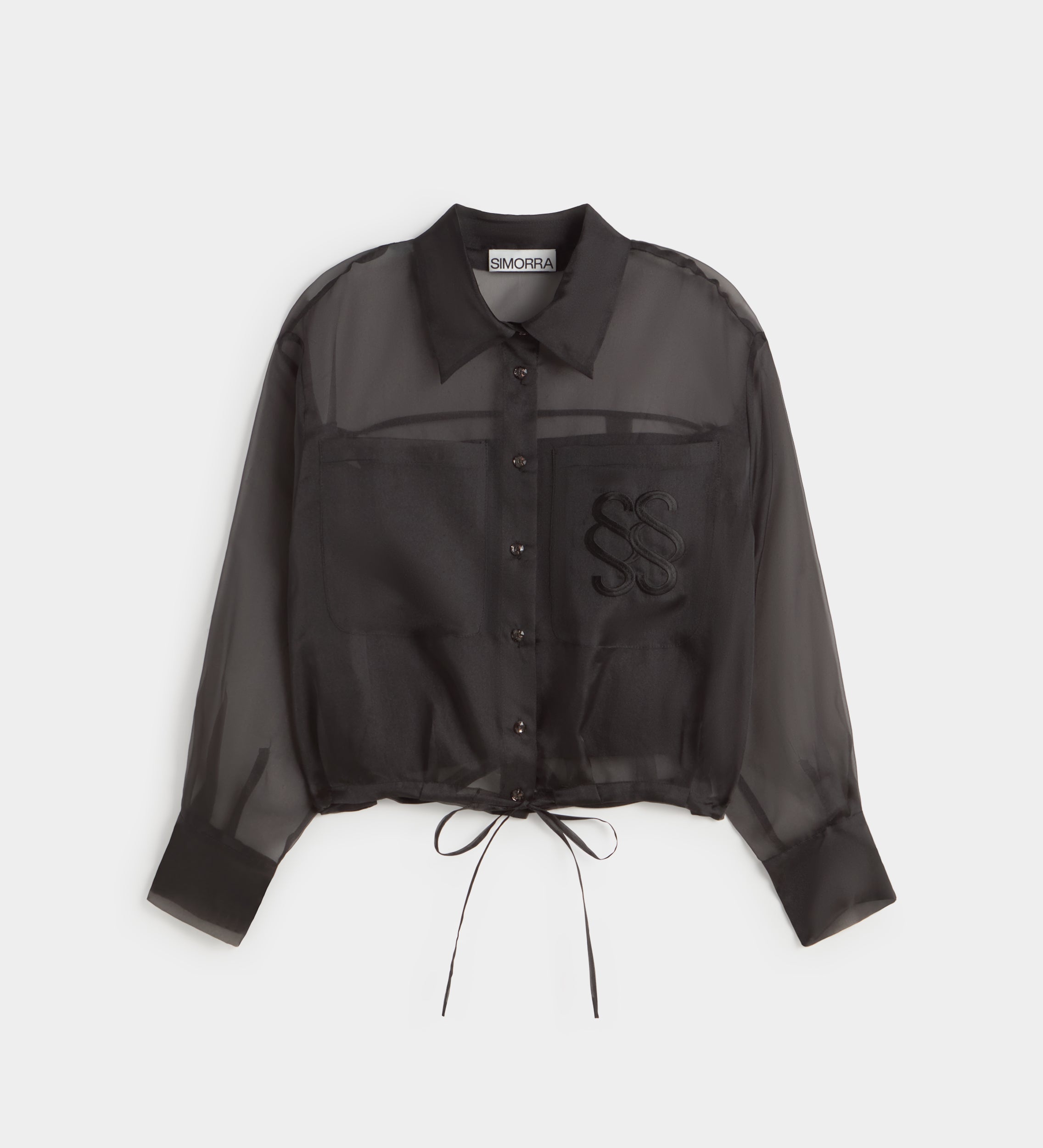 Blouse crop en organza