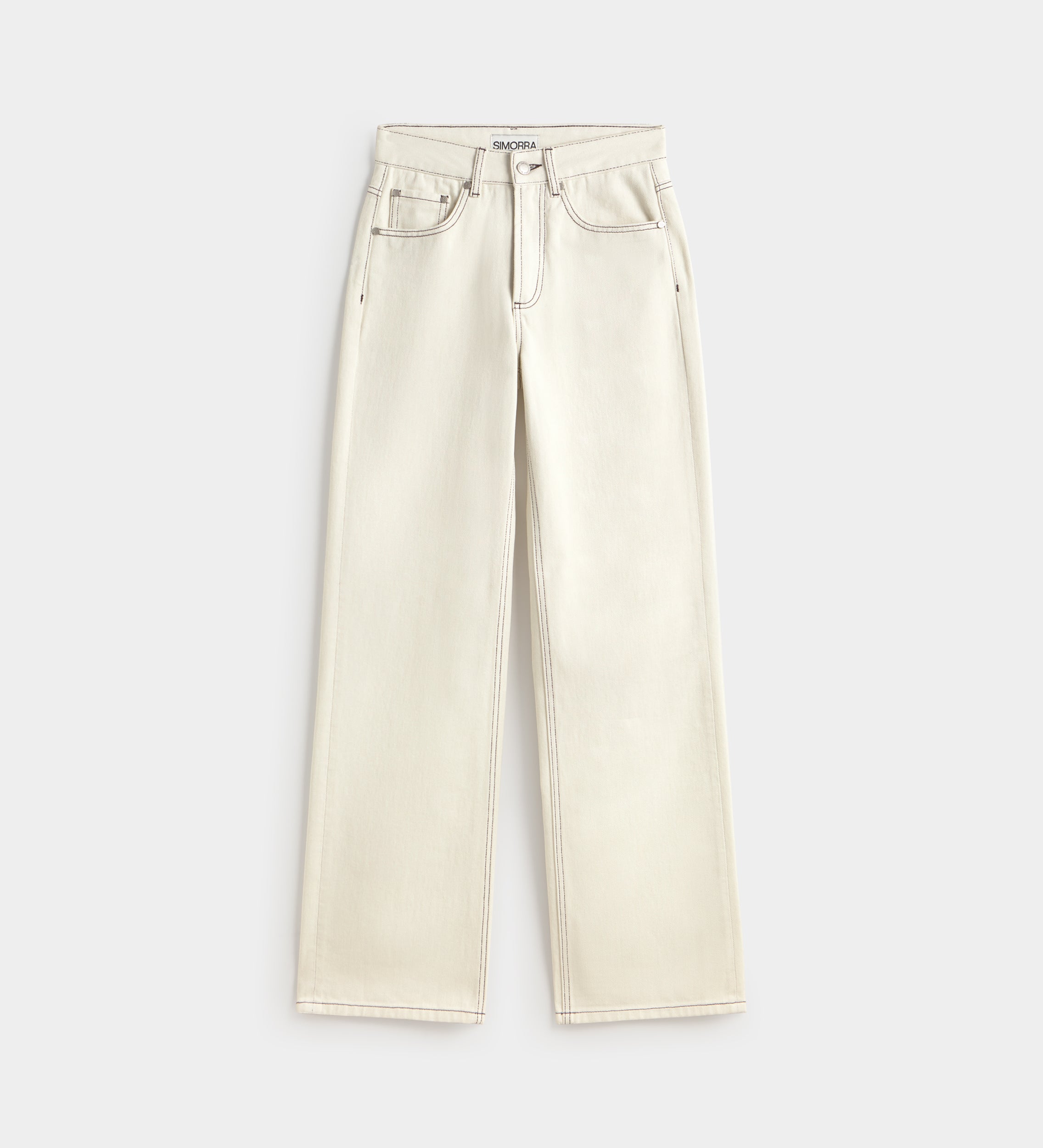 Straight cotton twill trousers