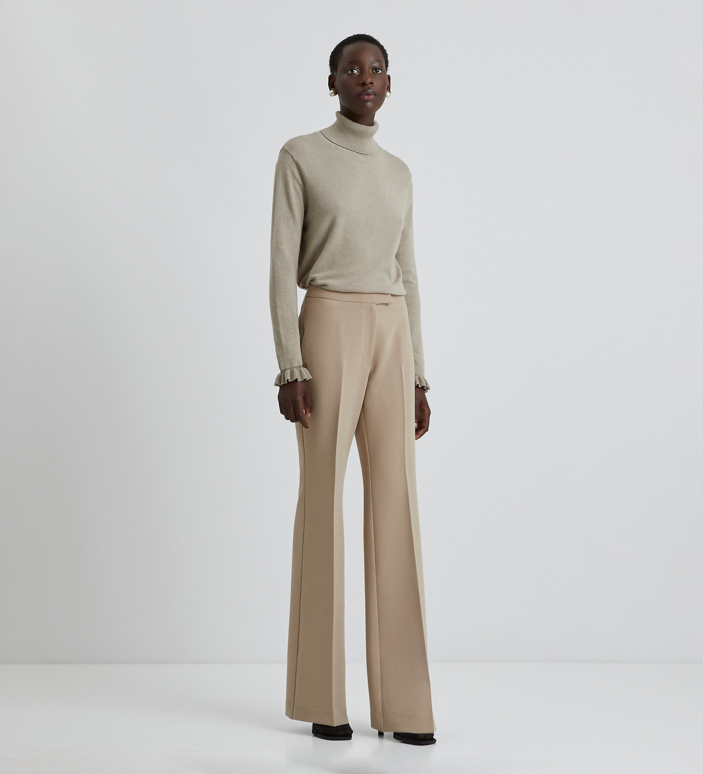 Pantalon crêpe évasé