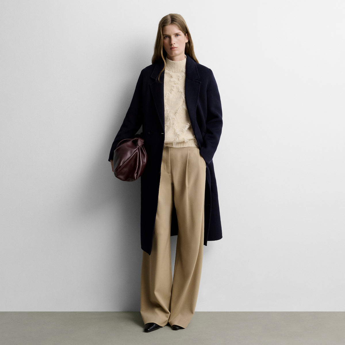 Manteau long en laine