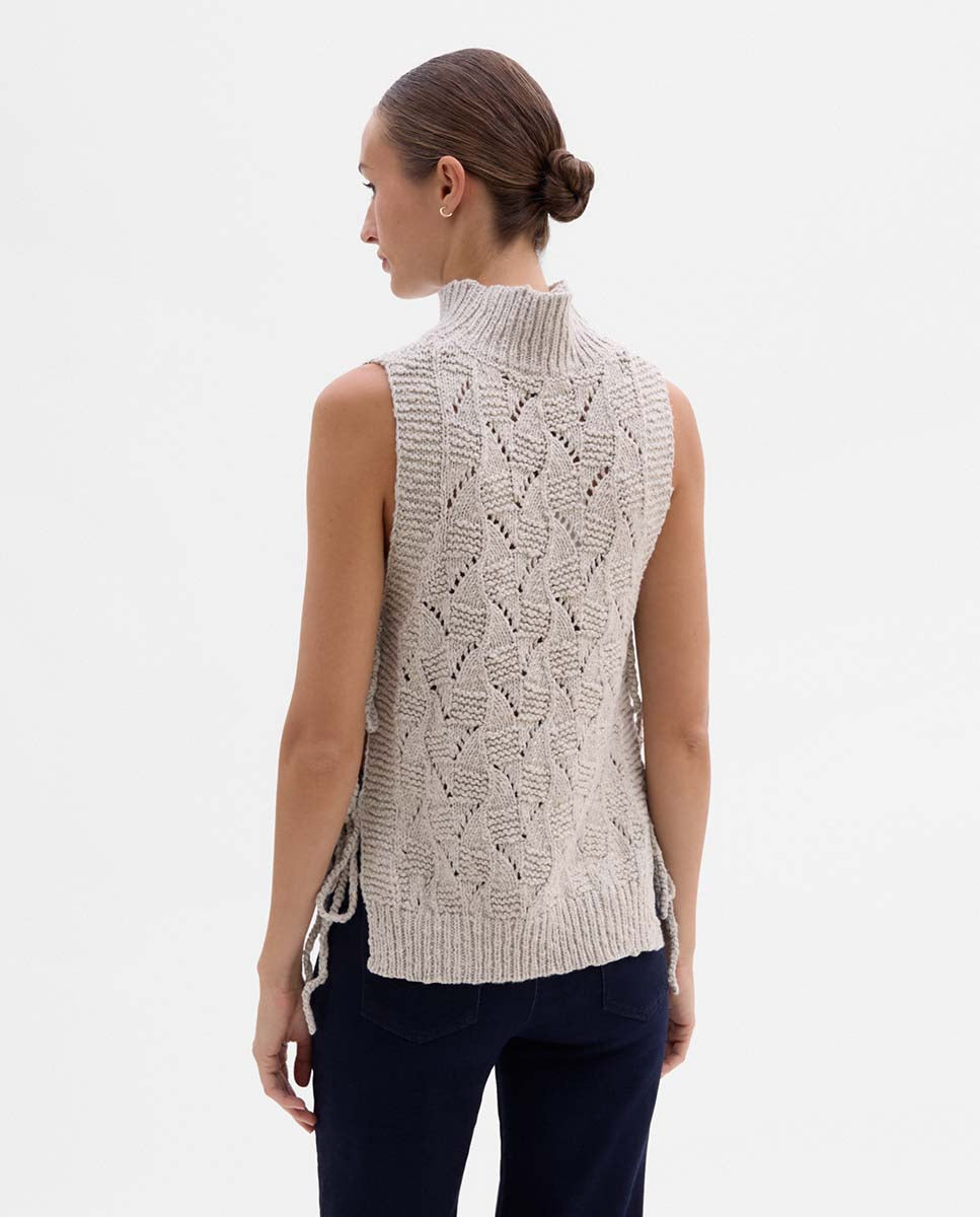 High neck knitted vest