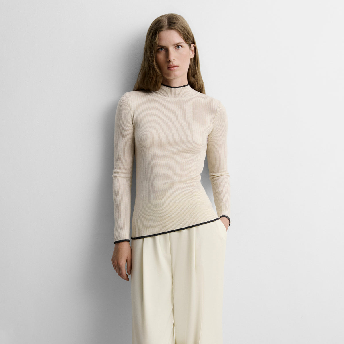 Pull en maille côtelée