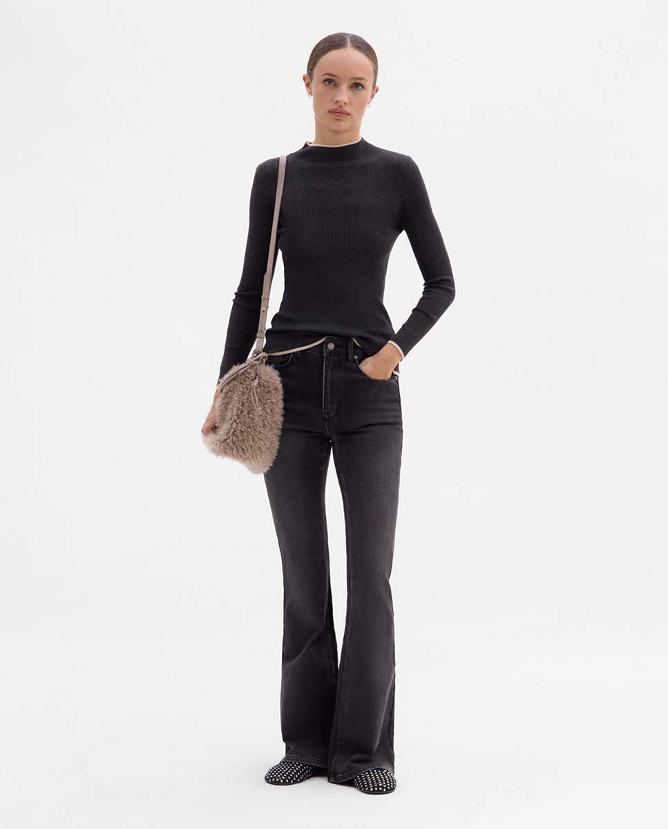 Ribbed knit sweater
