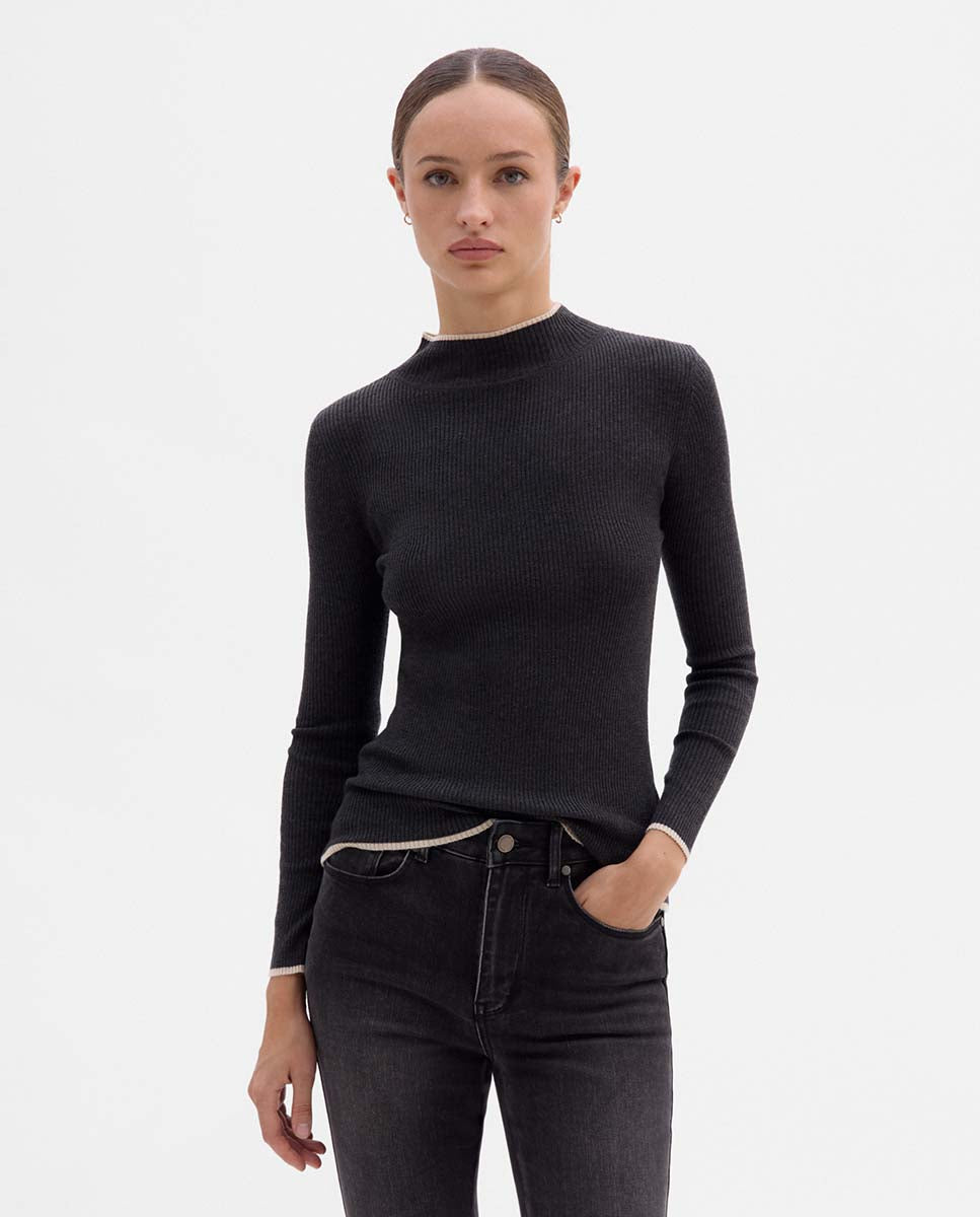 Ribbed knit sweater