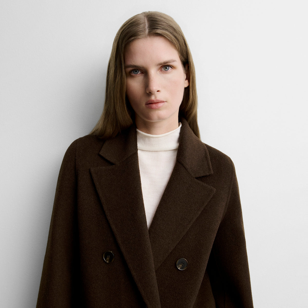 Long double-breasted coat