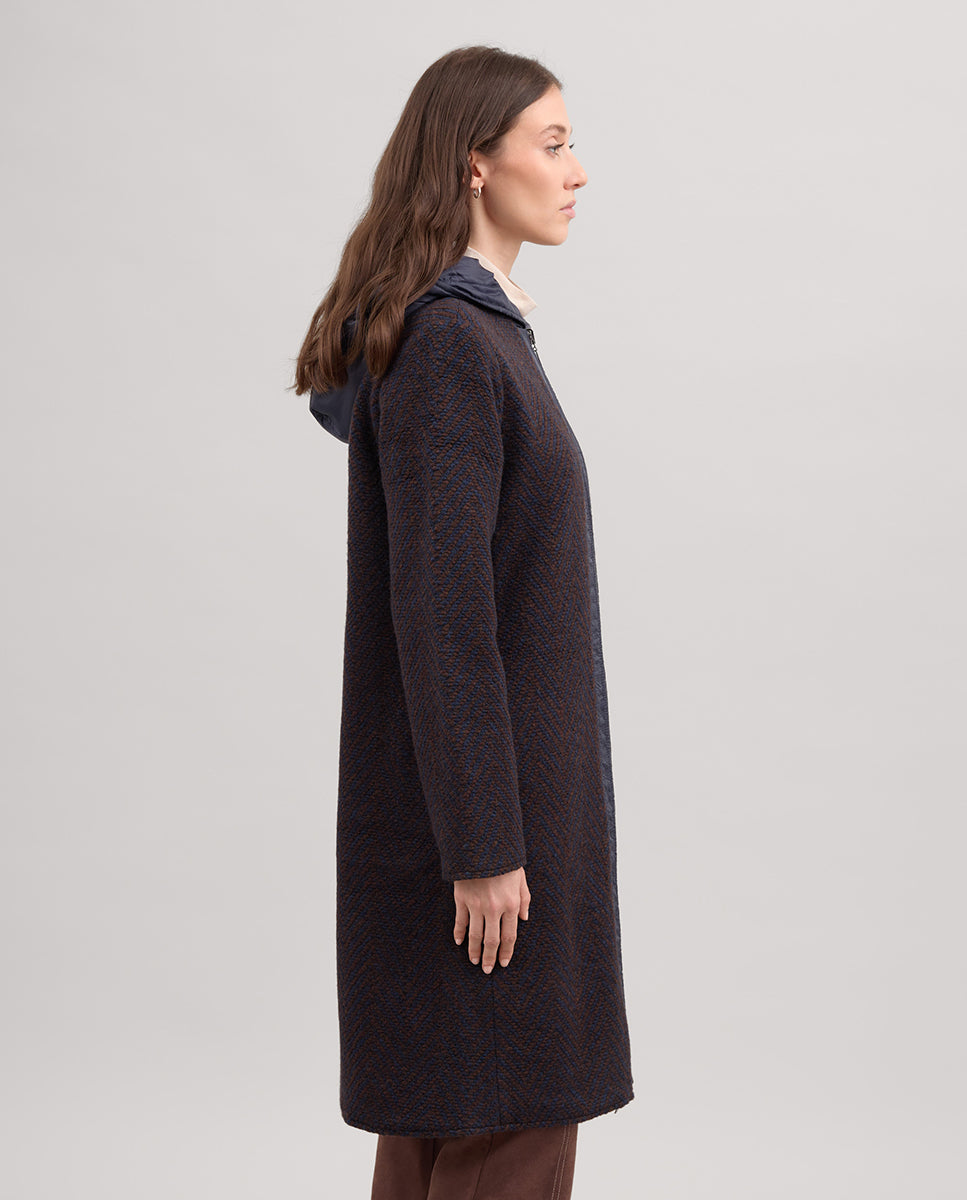 Abrigo lana reversible