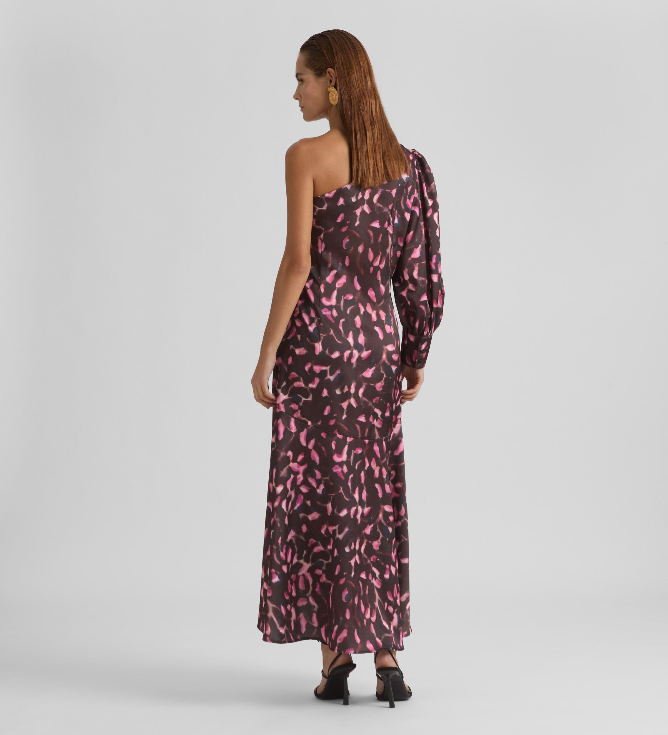 Printed satin dress