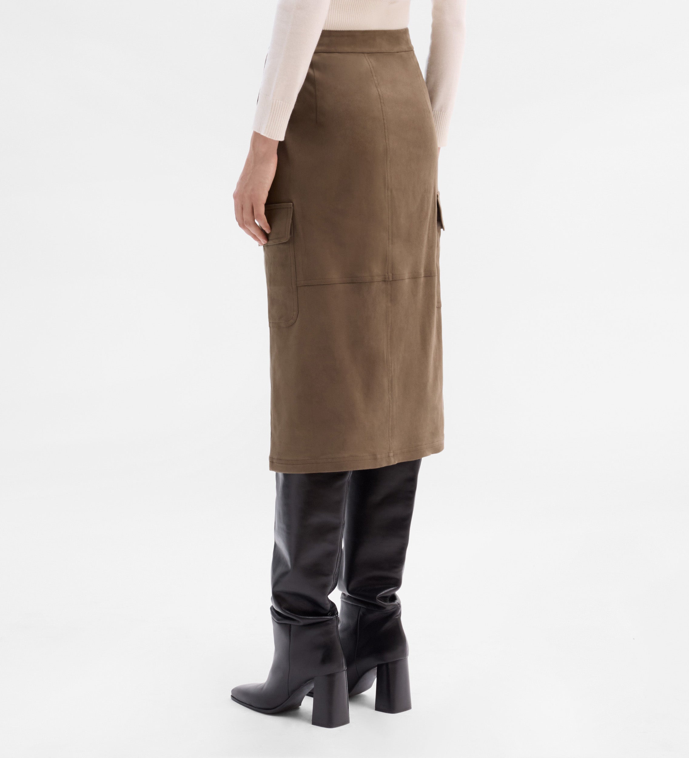 Suede pencil skirt