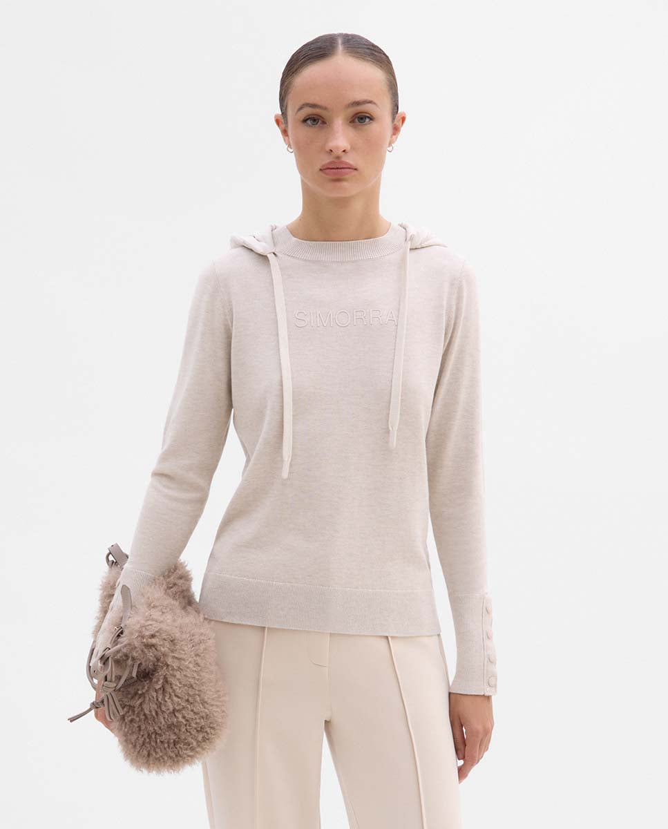 Technical hooded sweater
