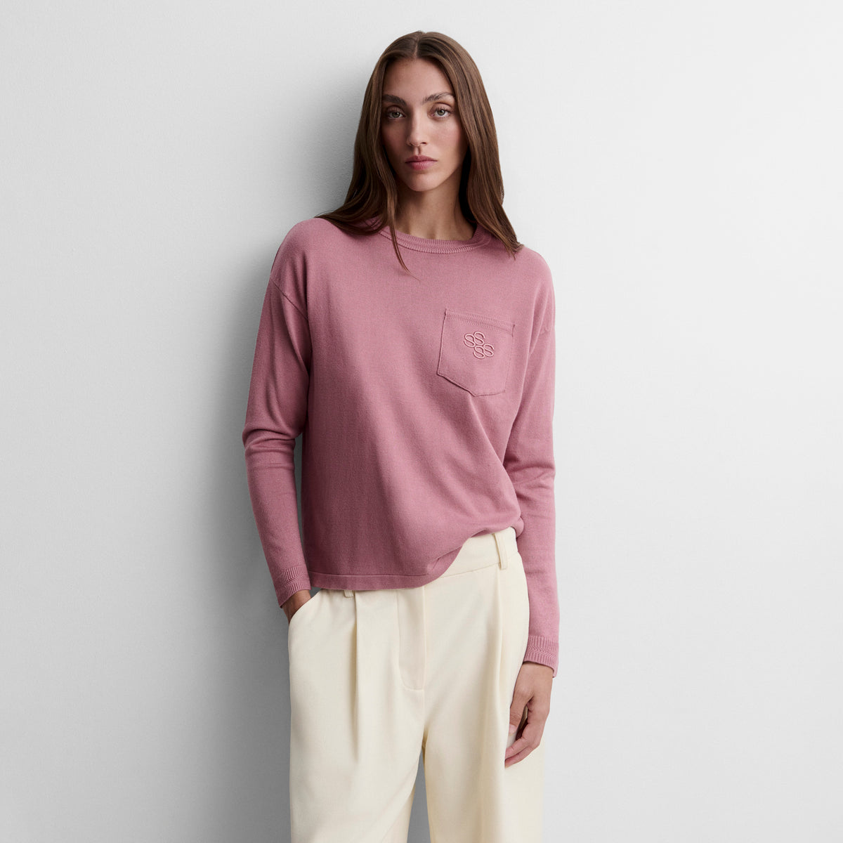 Pull tricot à poche