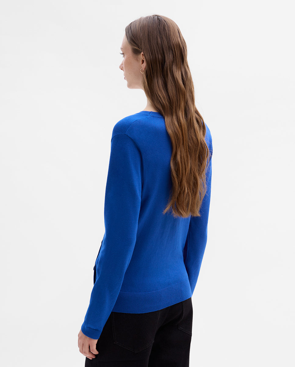 Jersey escote pico botones
