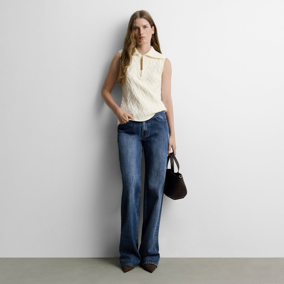 Gilet tricoté tresses