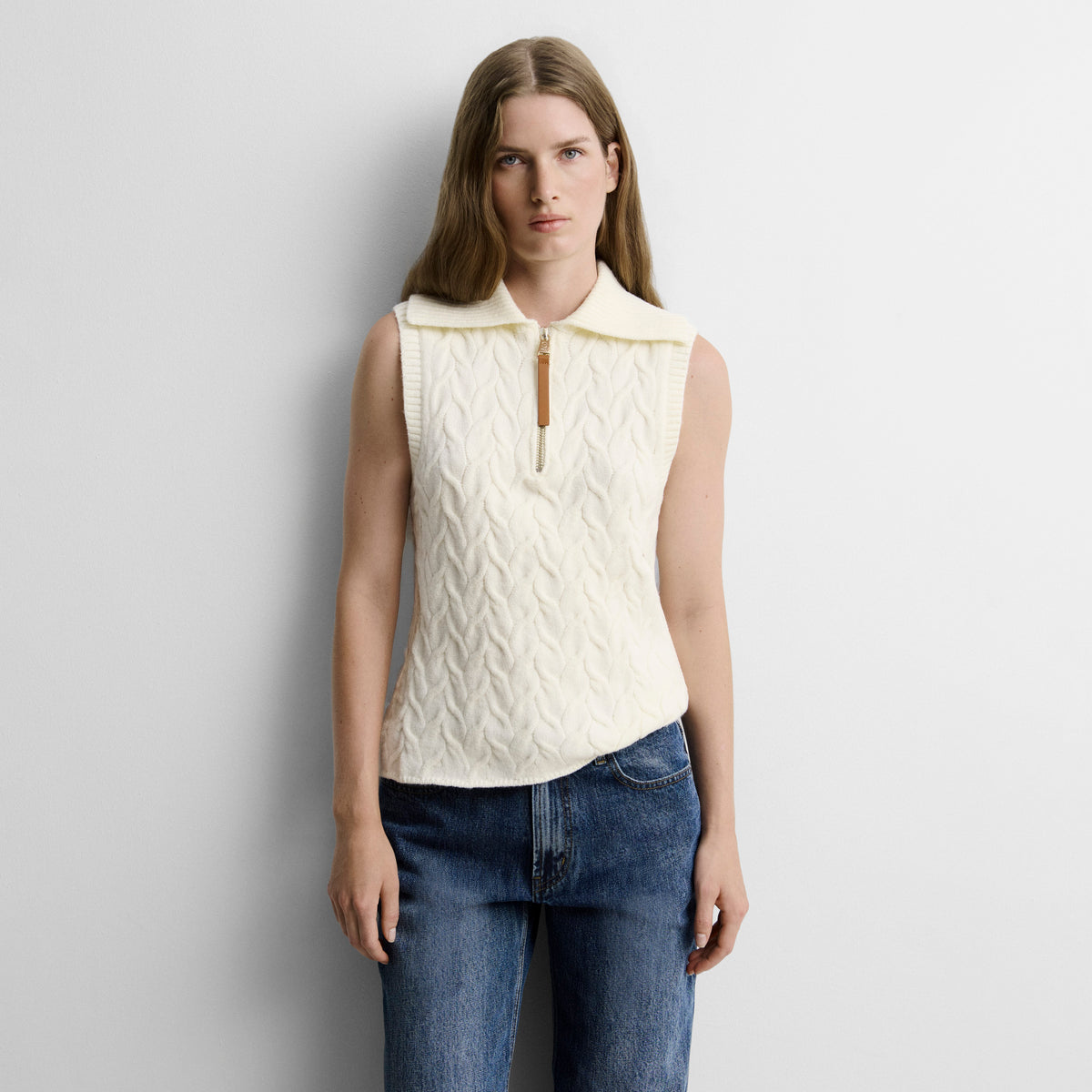 Gilet tricoté tresses