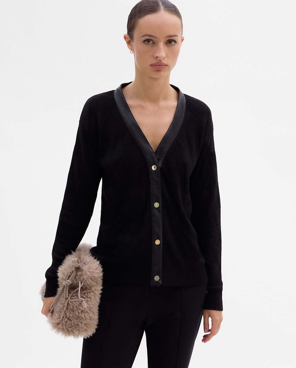 Veste maille effet géométrique